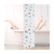 Duschrollo OCEAN Weiss-Braun-Hellblau von Relaxdays