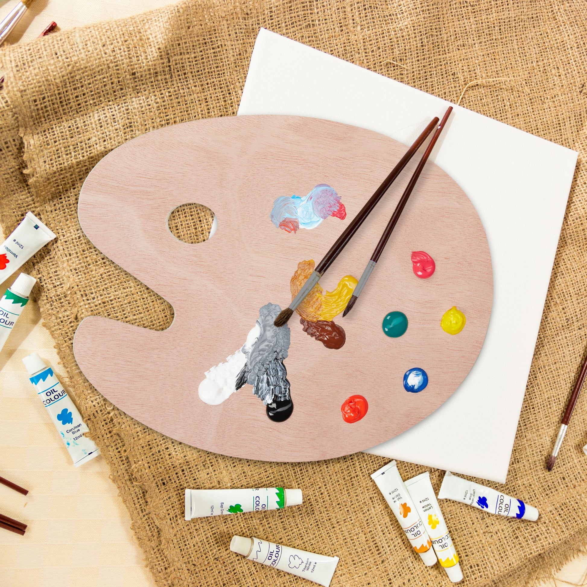 Mischpalette Holz Hellbraun von Relaxdays