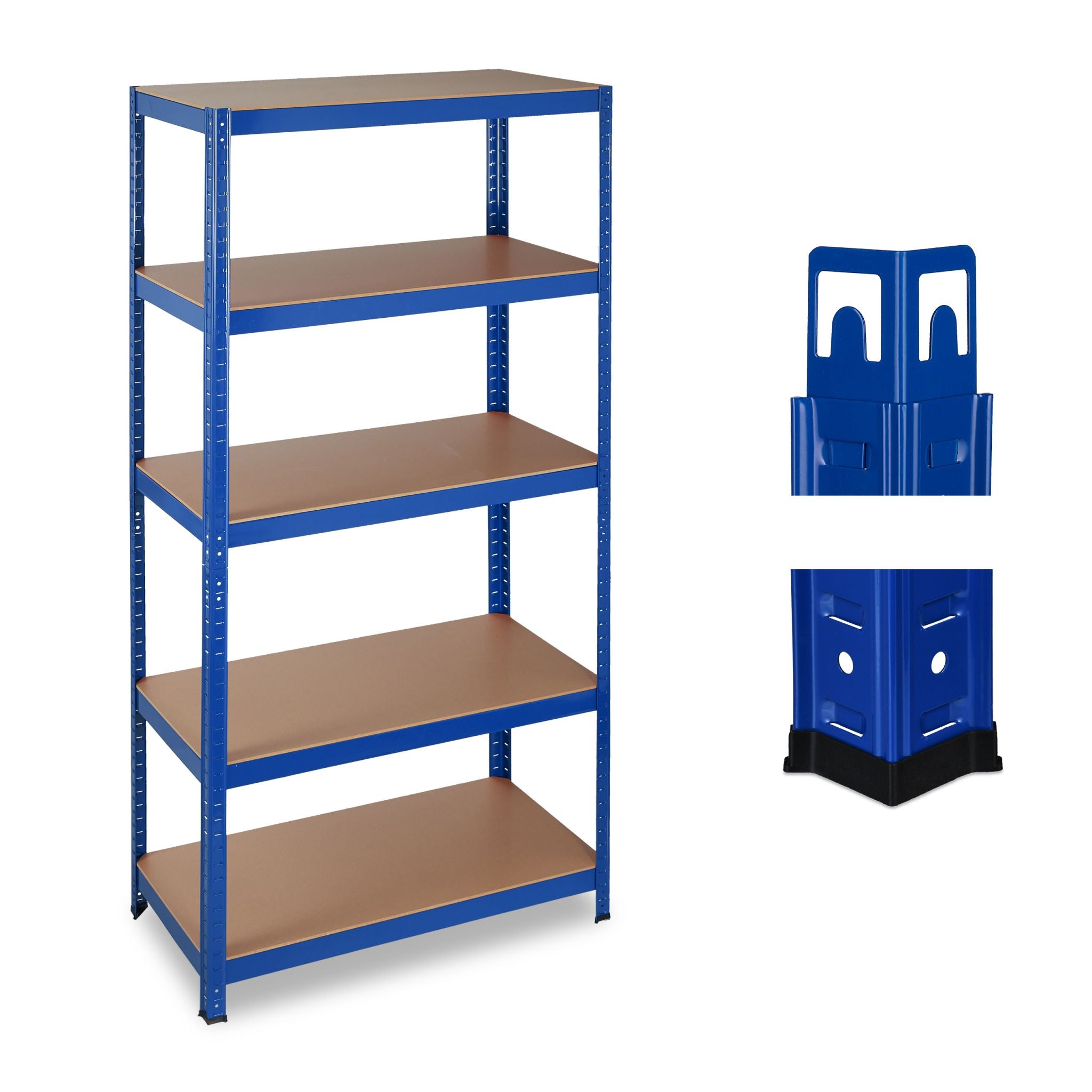 Schwerlastregal blau Blau-Hellbraun von Relaxdays