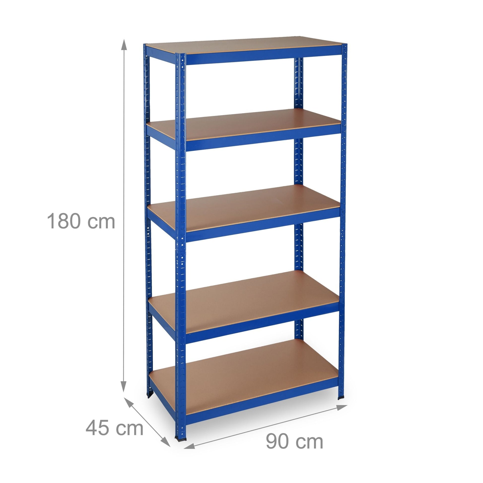 Schwerlastregal blau Blau-Hellbraun von Relaxdays