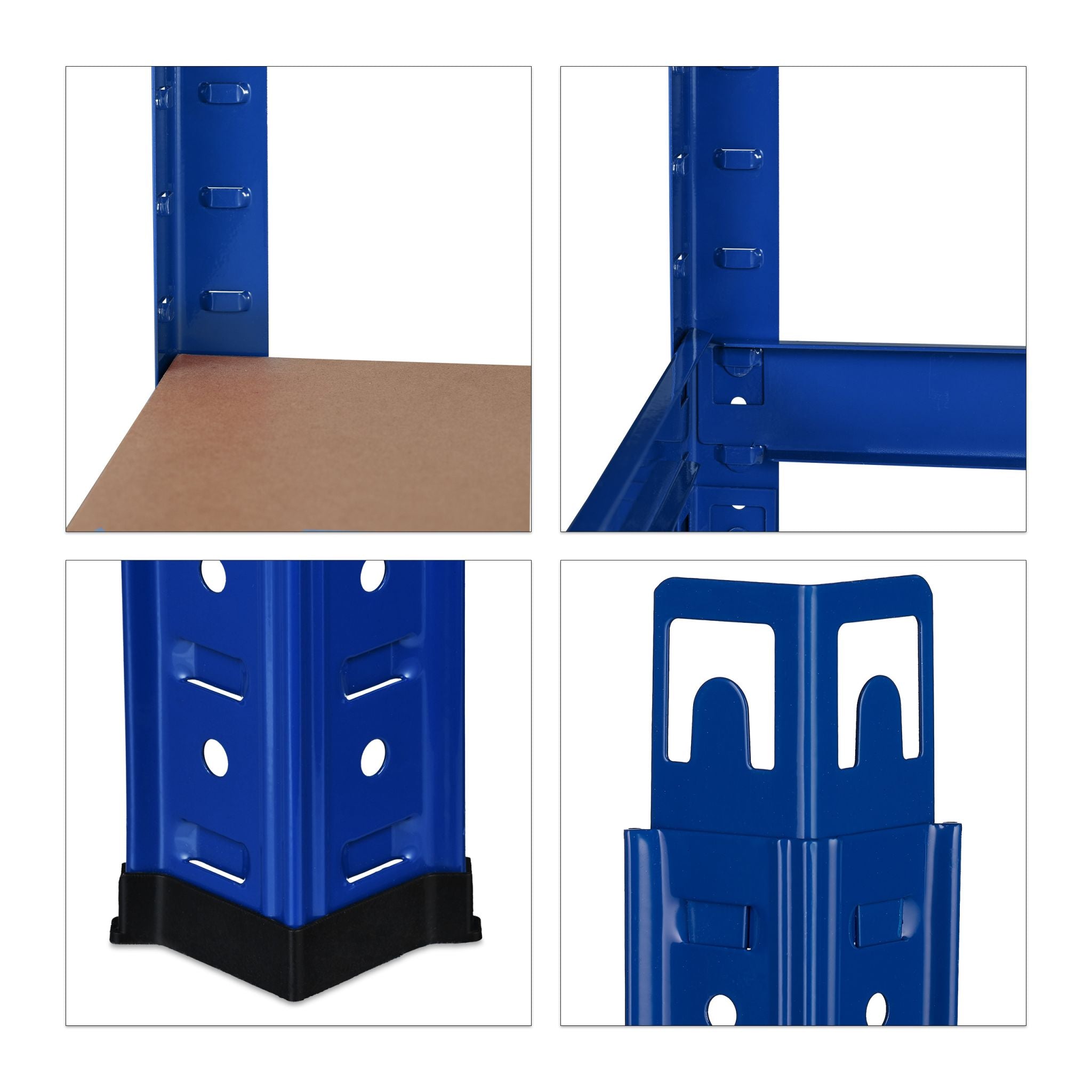 Schwerlastregal blau Blau-Hellbraun von Relaxdays