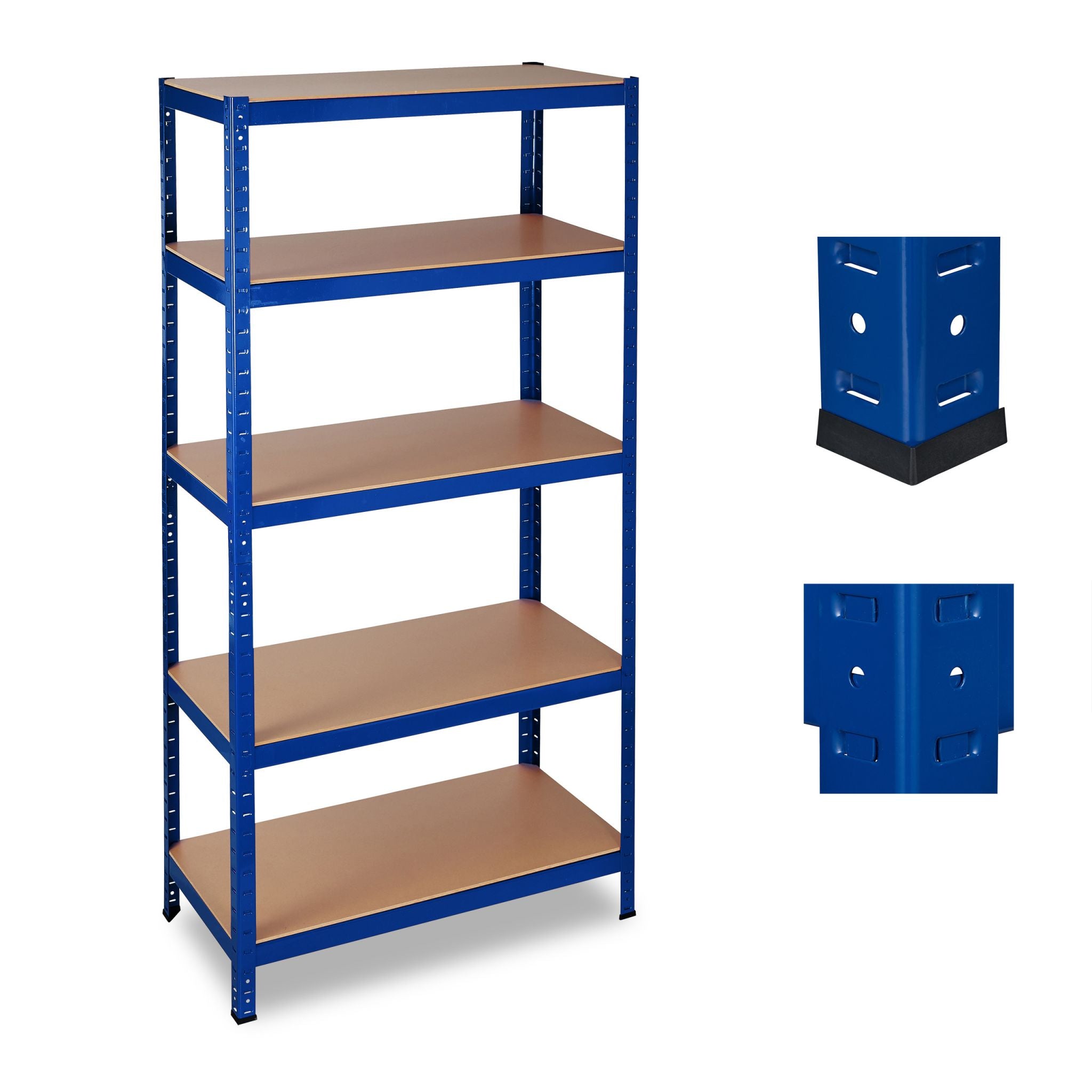 Schwerlastregal blau Blau-Hellbraun von Relaxdays