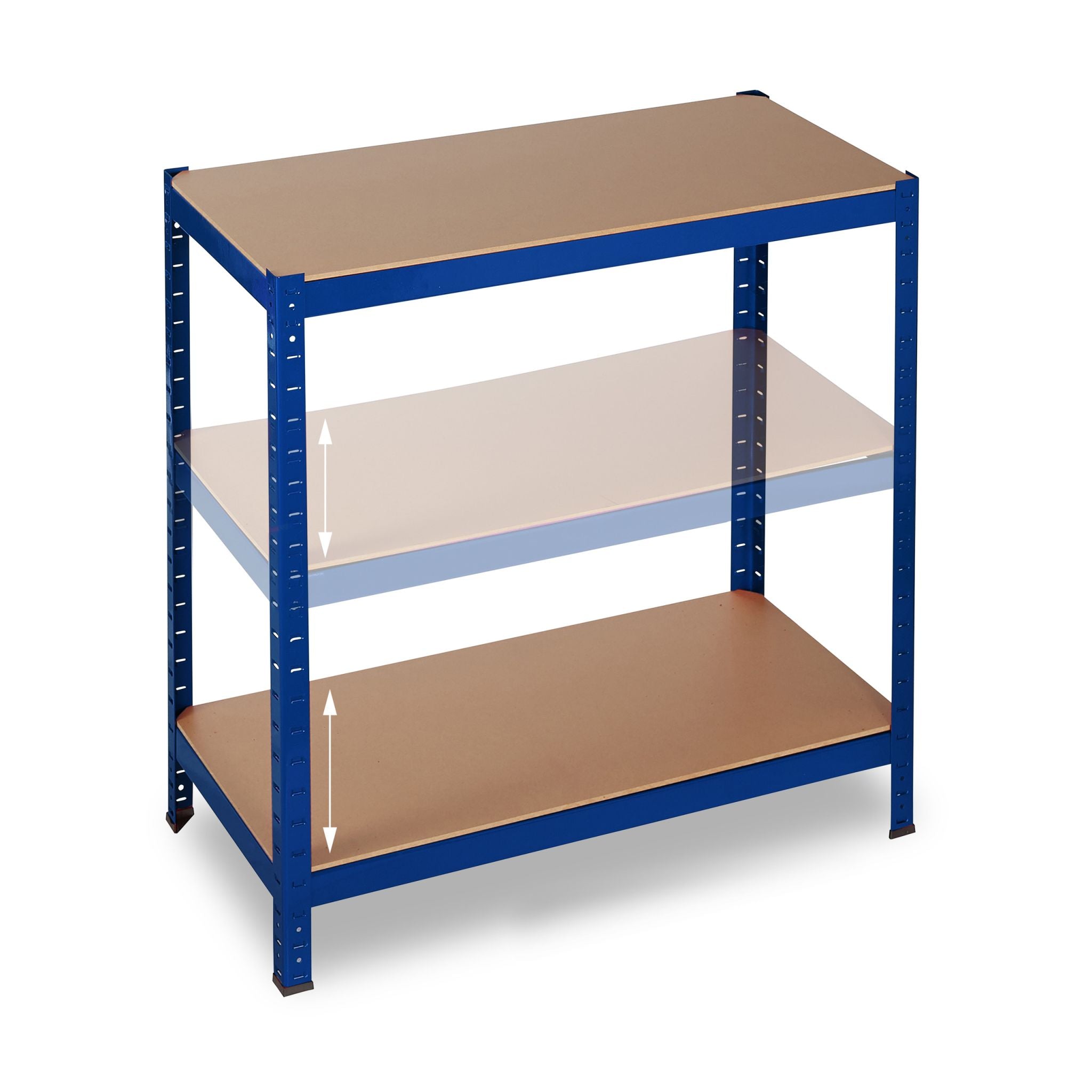 Schwerlastregal blau Blau-Hellbraun von Relaxdays