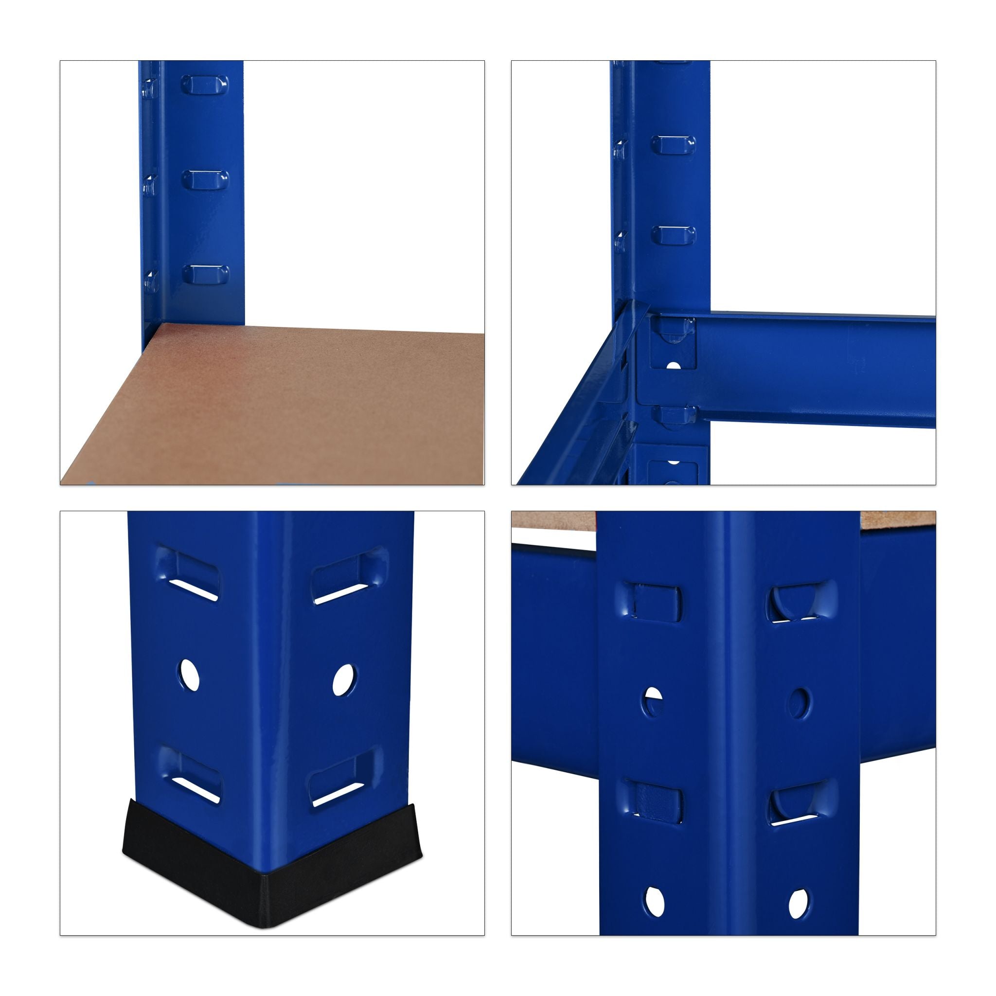 Schwerlastregal blau Blau-Hellbraun von Relaxdays