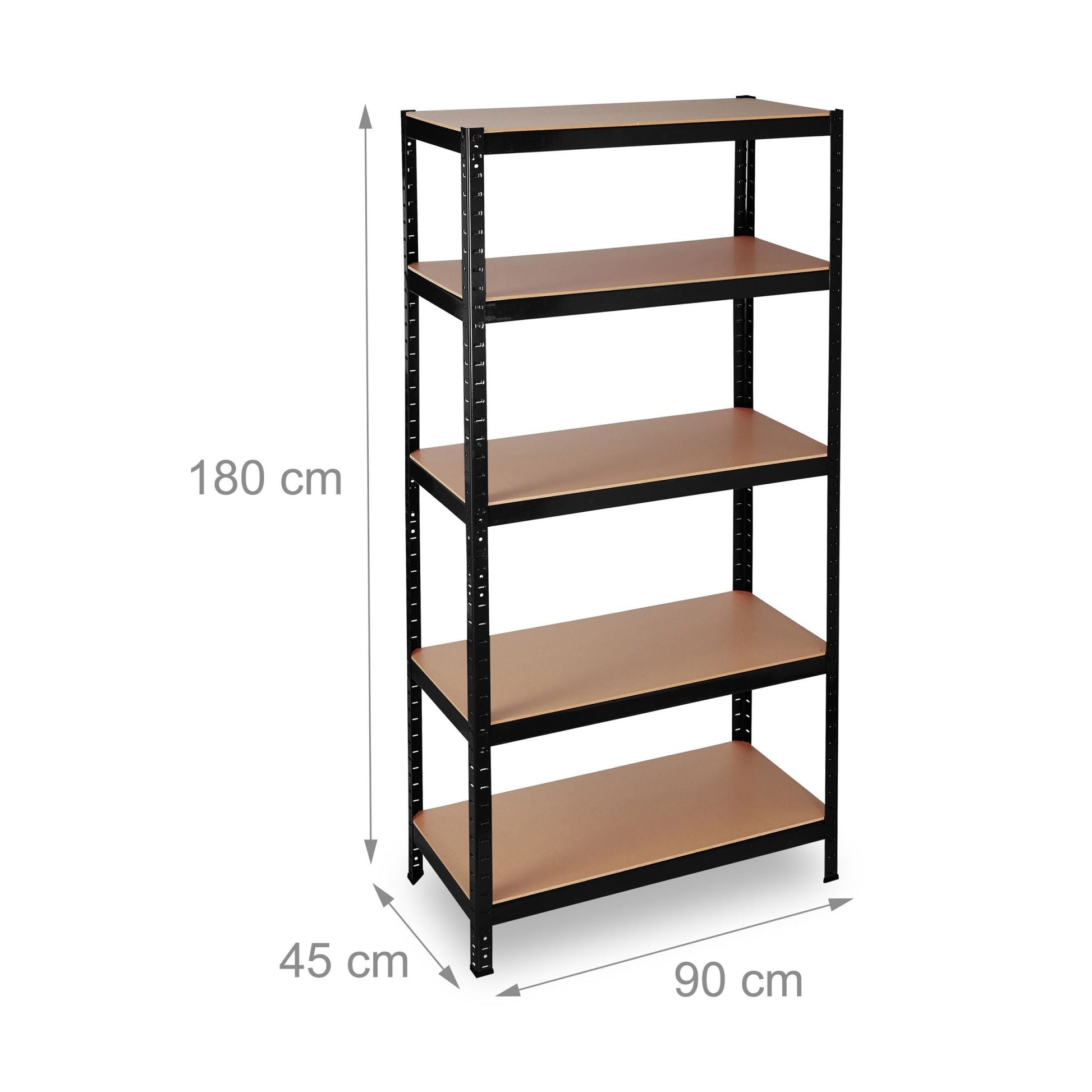 Schwerlastregal 1325 kg schwarz Hellbraun-Schwarz von Relaxdays