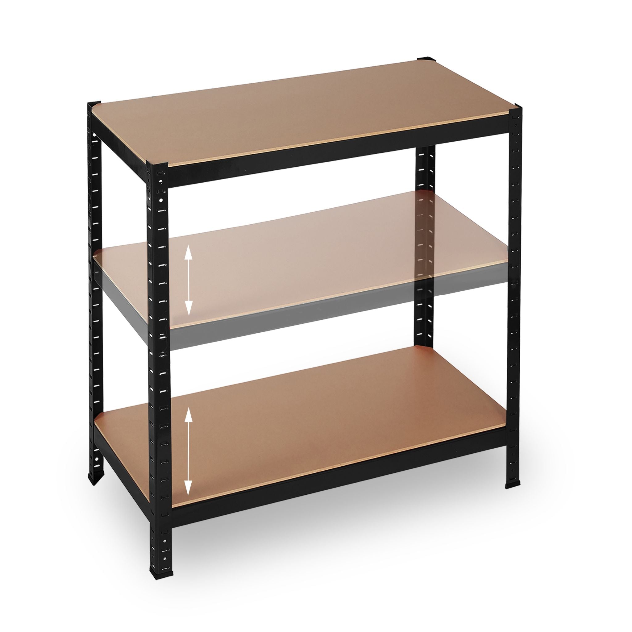 Schwerlastregal 1325 kg schwarz Hellbraun-Schwarz von Relaxdays
