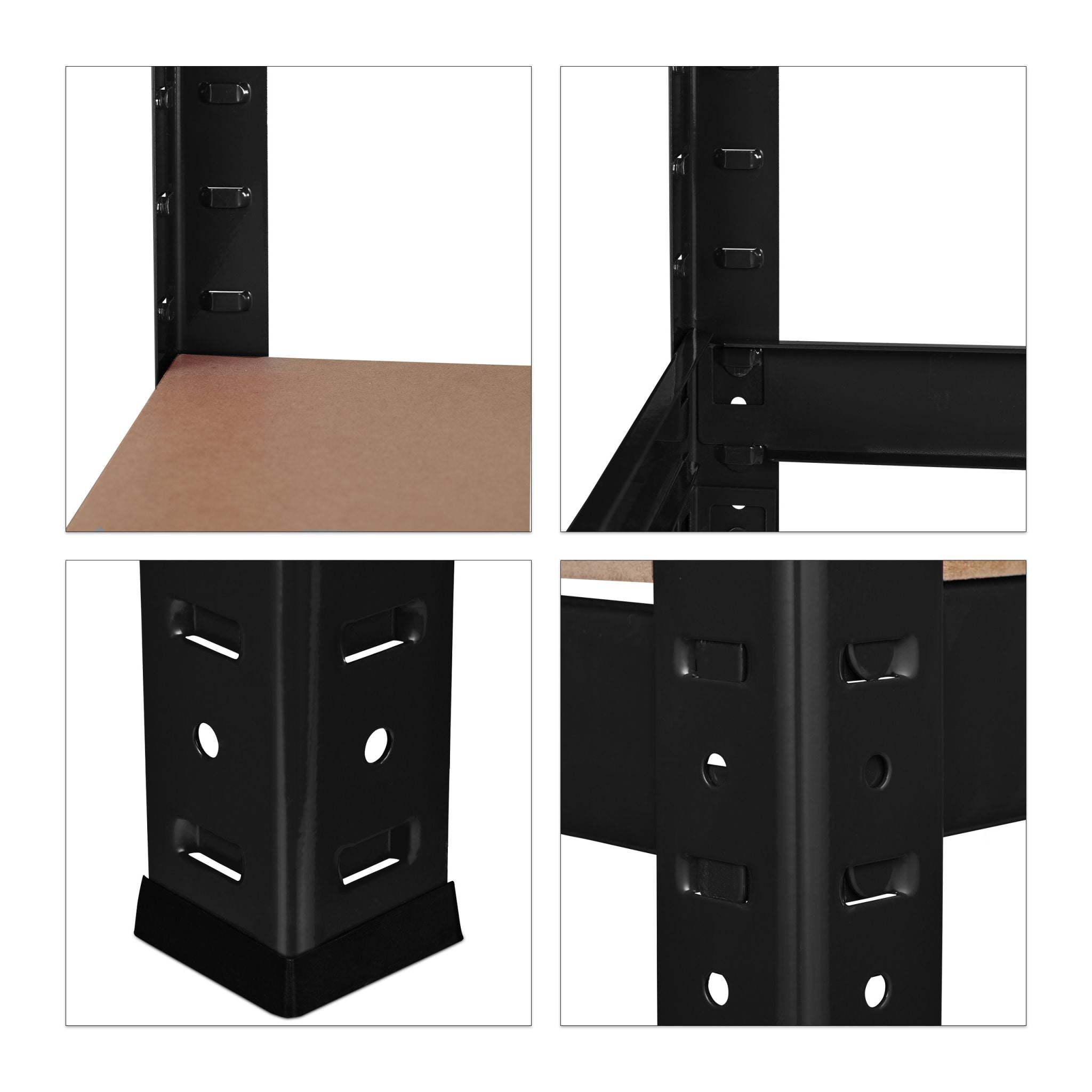 Schwerlastregal 1325 kg schwarz Hellbraun-Schwarz von Relaxdays