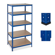 Schwerlastregal 180x90x60 in Blau Blau-Hellbraun von Relaxdays