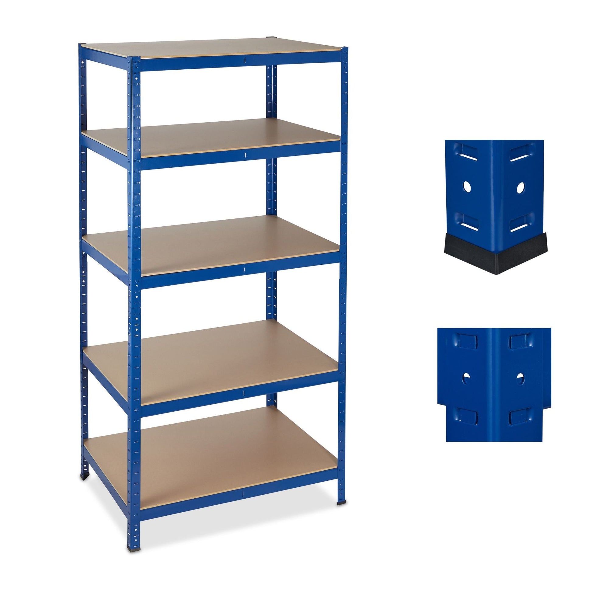 Schwerlastregal 180x90x60 in Blau Blau-Hellbraun von Relaxdays