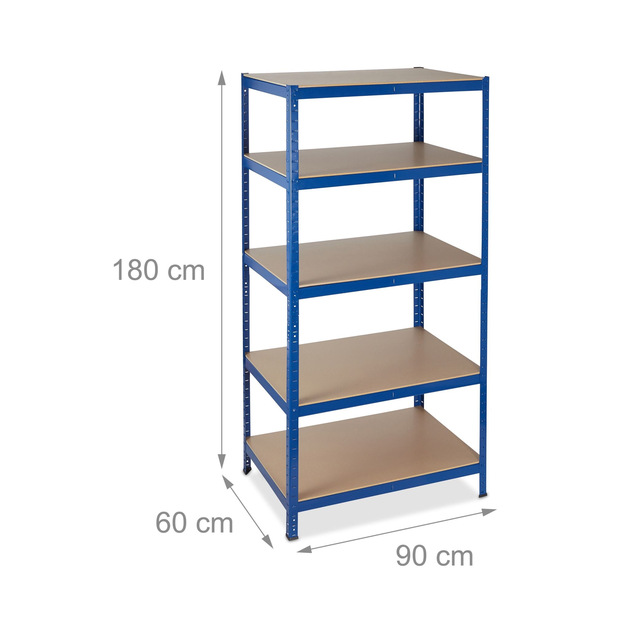 Schwerlastregal 180x90x60 in Blau Blau-Hellbraun von Relaxdays