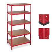 Schwerlastregal 180x90x60 in Rot Hellbraun-Rot von Relaxdays