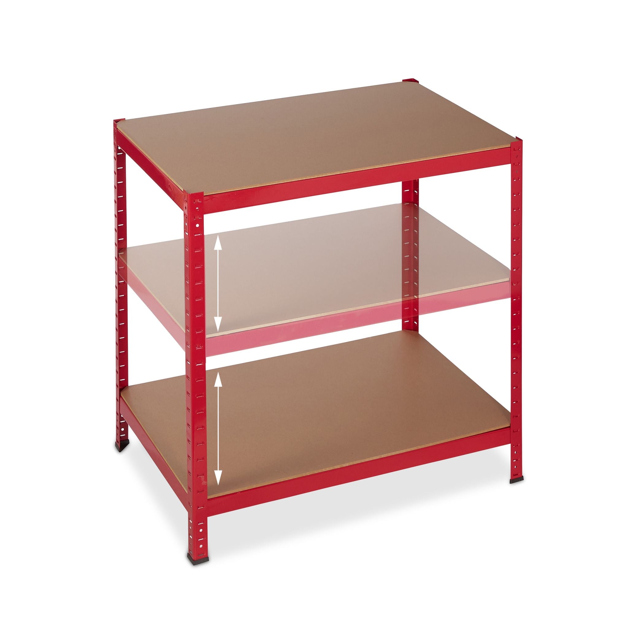 Schwerlastregal 180x90x60 in Rot Hellbraun-Rot von Relaxdays