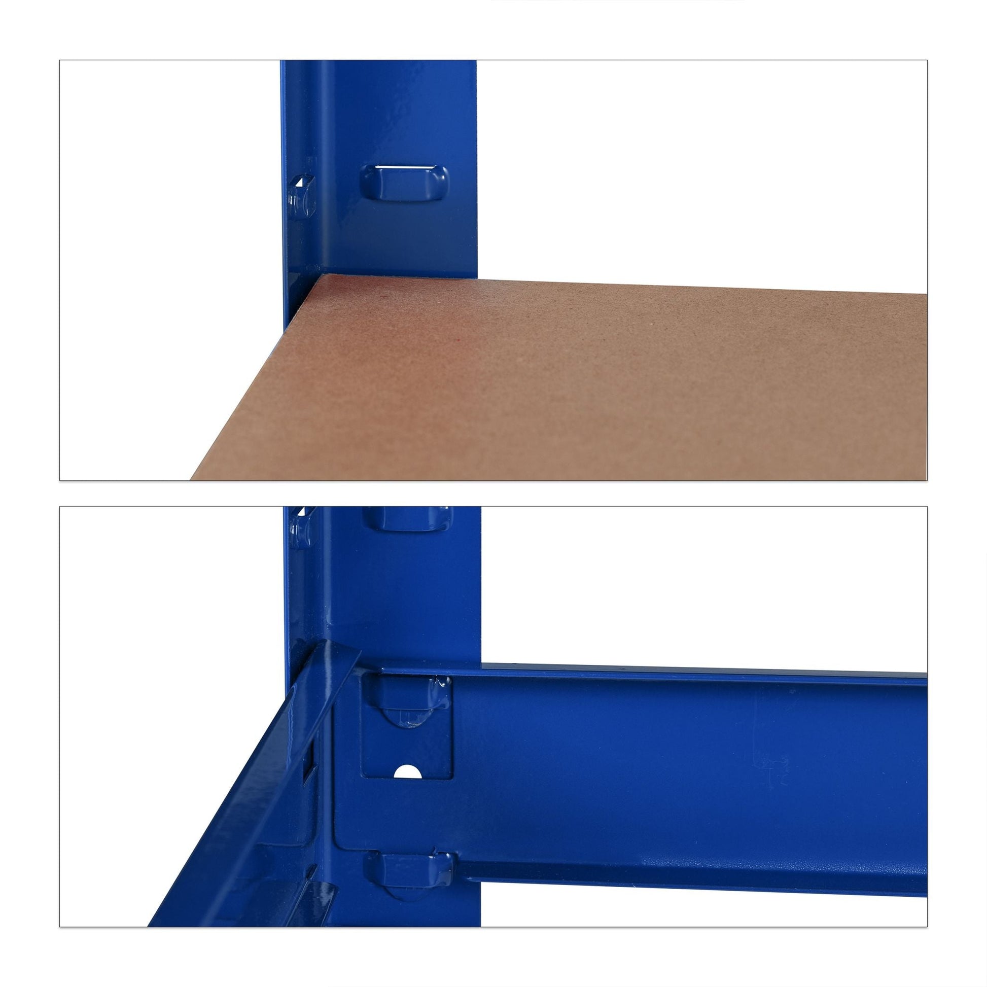 Schwerlastregal mit Werkbank blau Blau-Hellbraun von Relaxdays