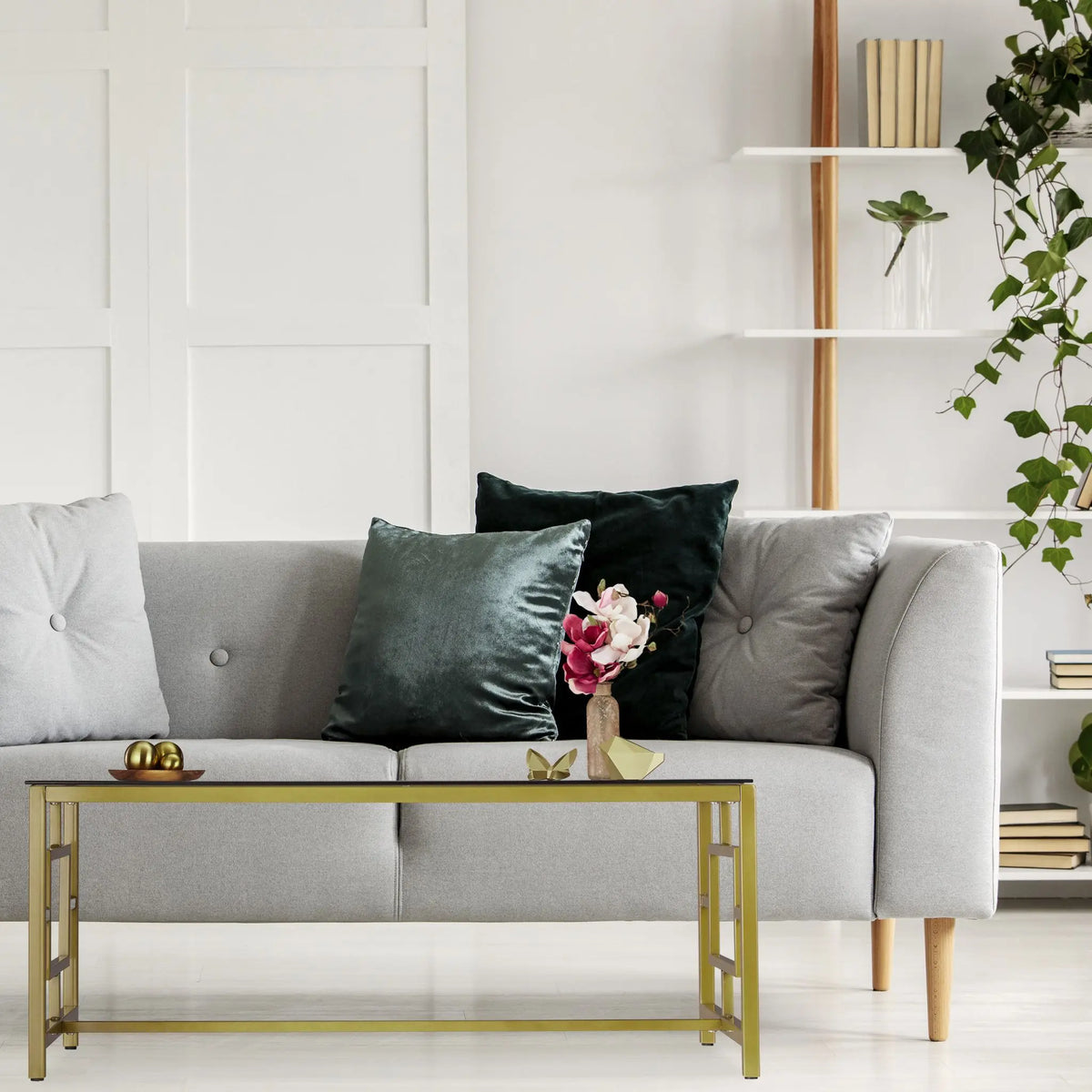 Couchtisch Glas Schwarz & Gold Gold-Schwarz von Relaxdays