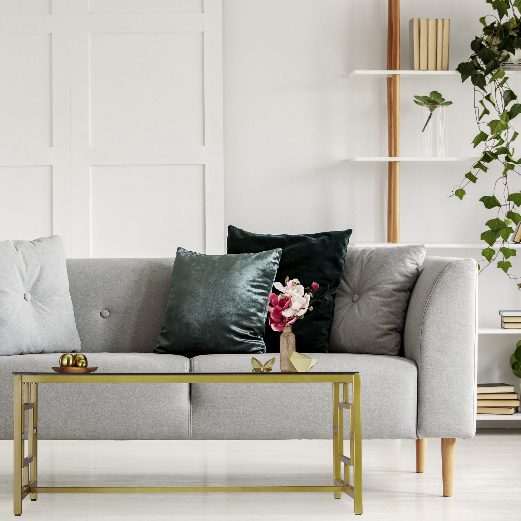 Couchtisch Glas Schwarz & Gold Gold-Schwarz von Relaxdays