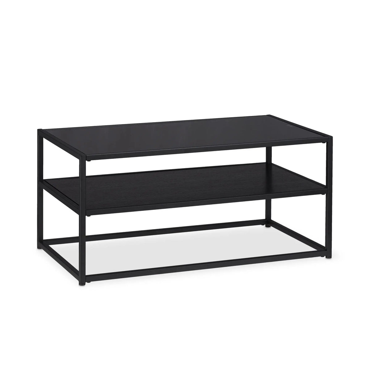 Couchtisch mit Glasplatte Schwarz von Relaxdays