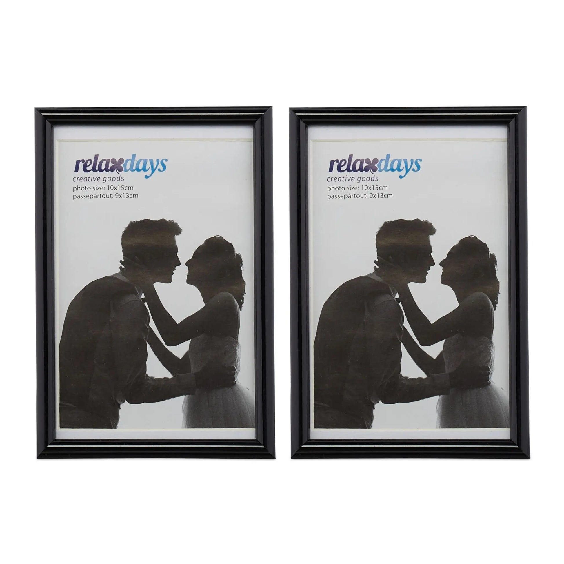 Bilderrahmen 2er-Set 10 x 15 cm Schwarz von Relaxdays