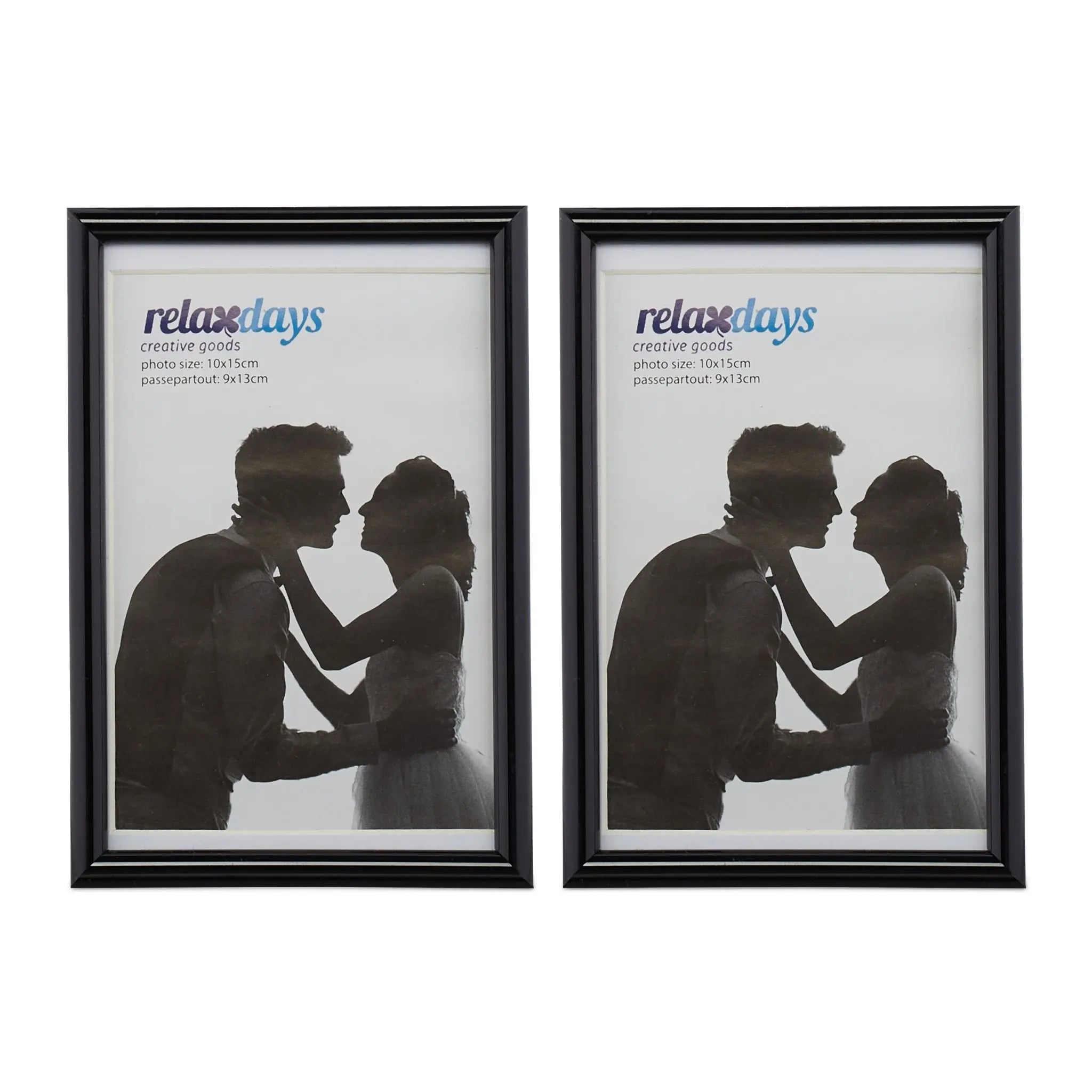 Bilderrahmen 2er-Set 10 x 15 cm Schwarz von Relaxdays