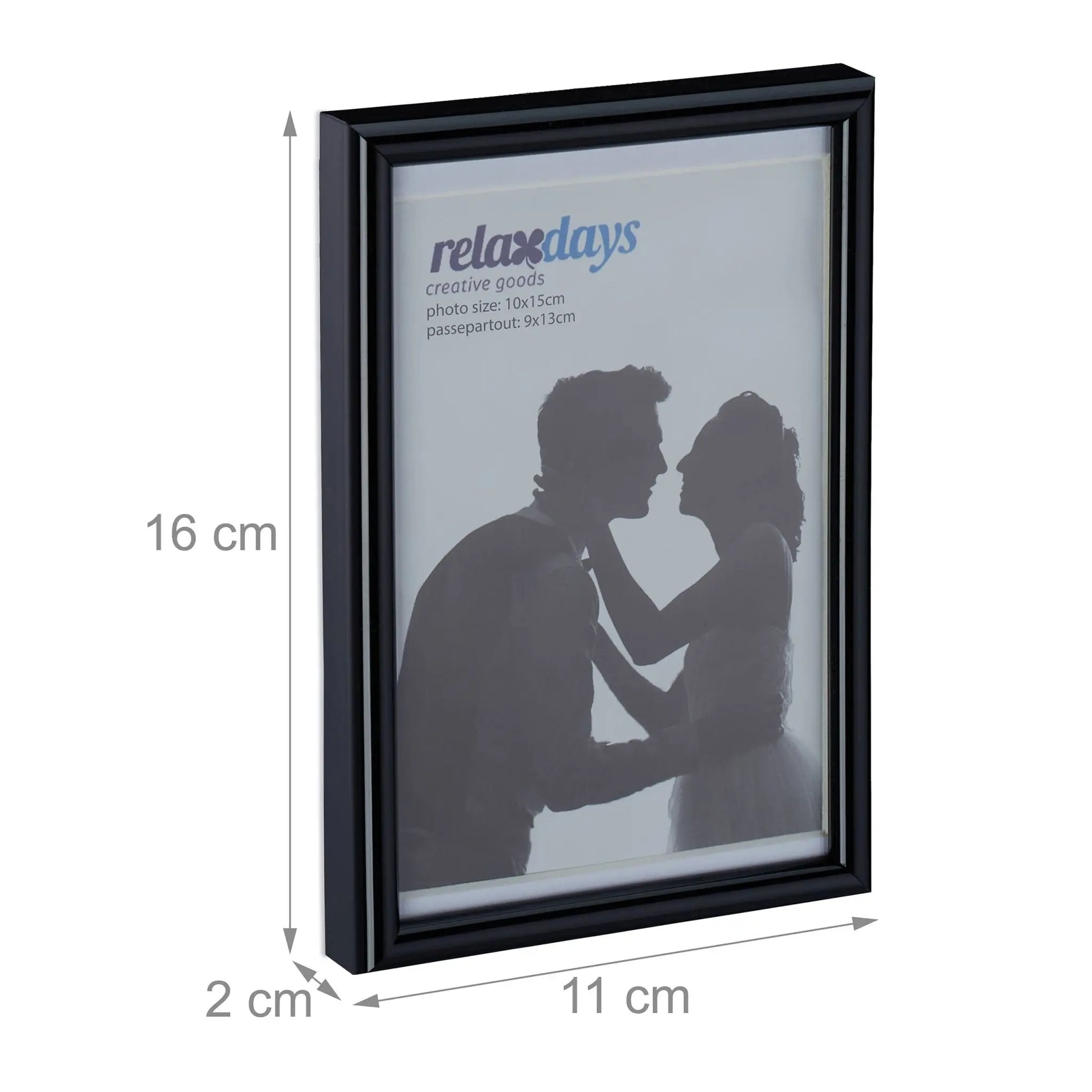 Bilderrahmen 2er-Set 10 x 15 cm Schwarz von Relaxdays