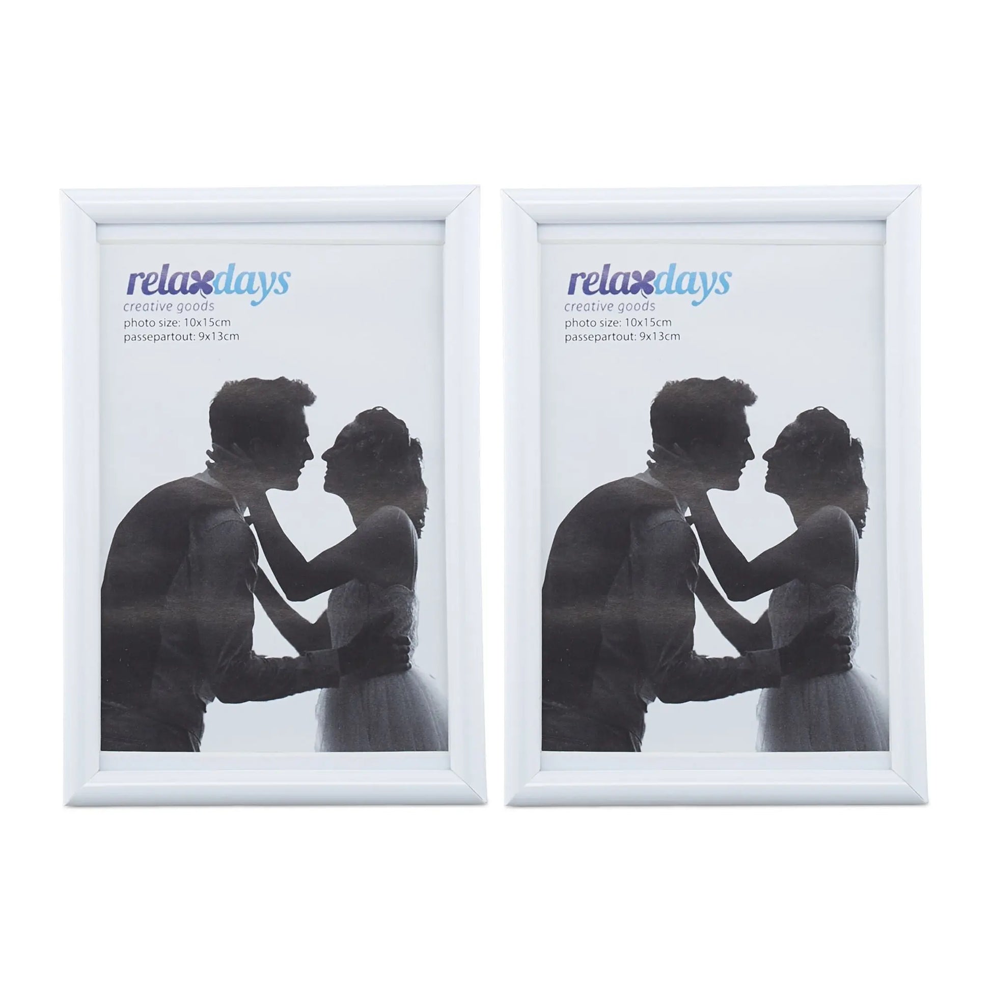 Bilderrahmen 2er-Set 10 x 15 cm Weiss von Relaxdays