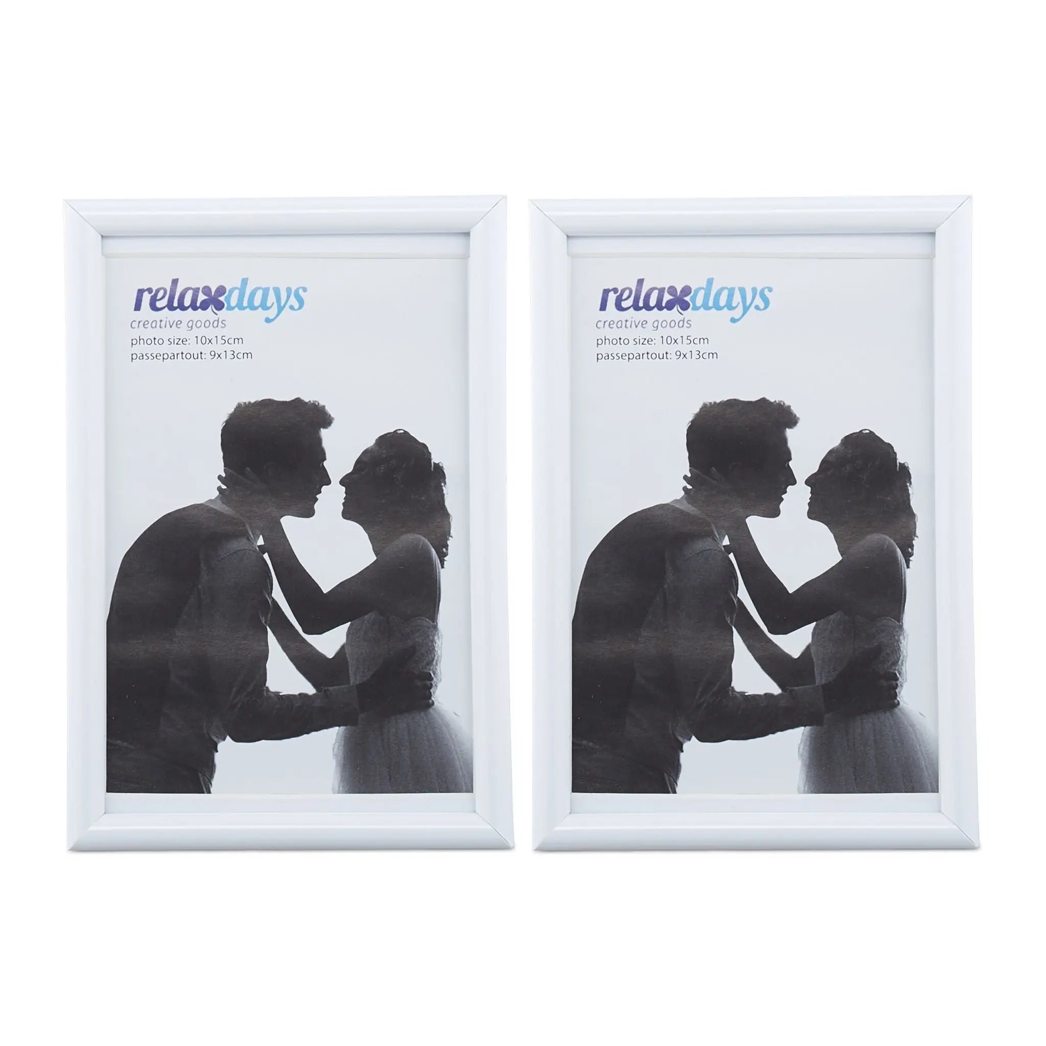 Bilderrahmen 2er-Set 10 x 15 cm Weiss von Relaxdays