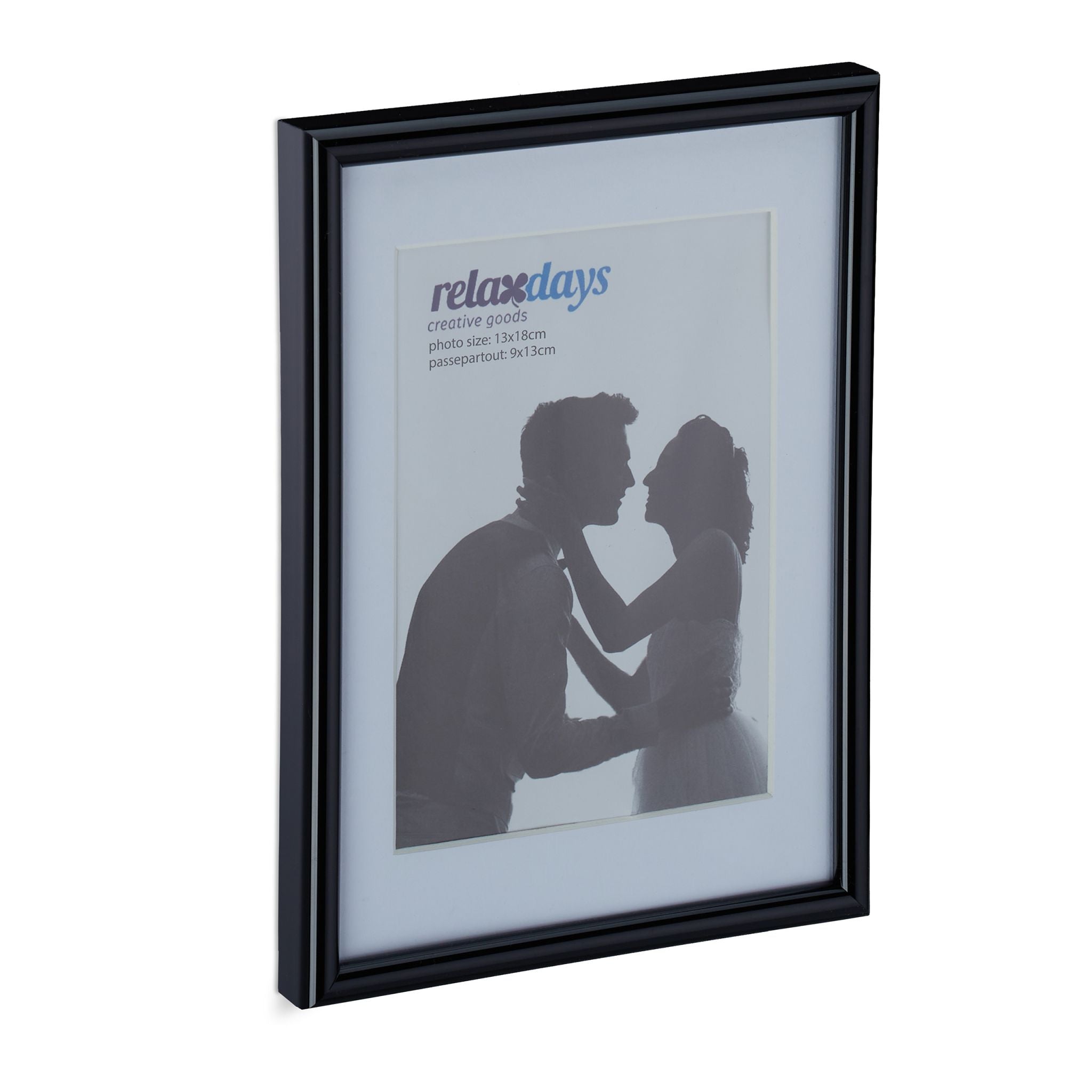 Bilderrahmen 2er-Set 13 x 18 cm Weiss-Schwarz von Relaxdays