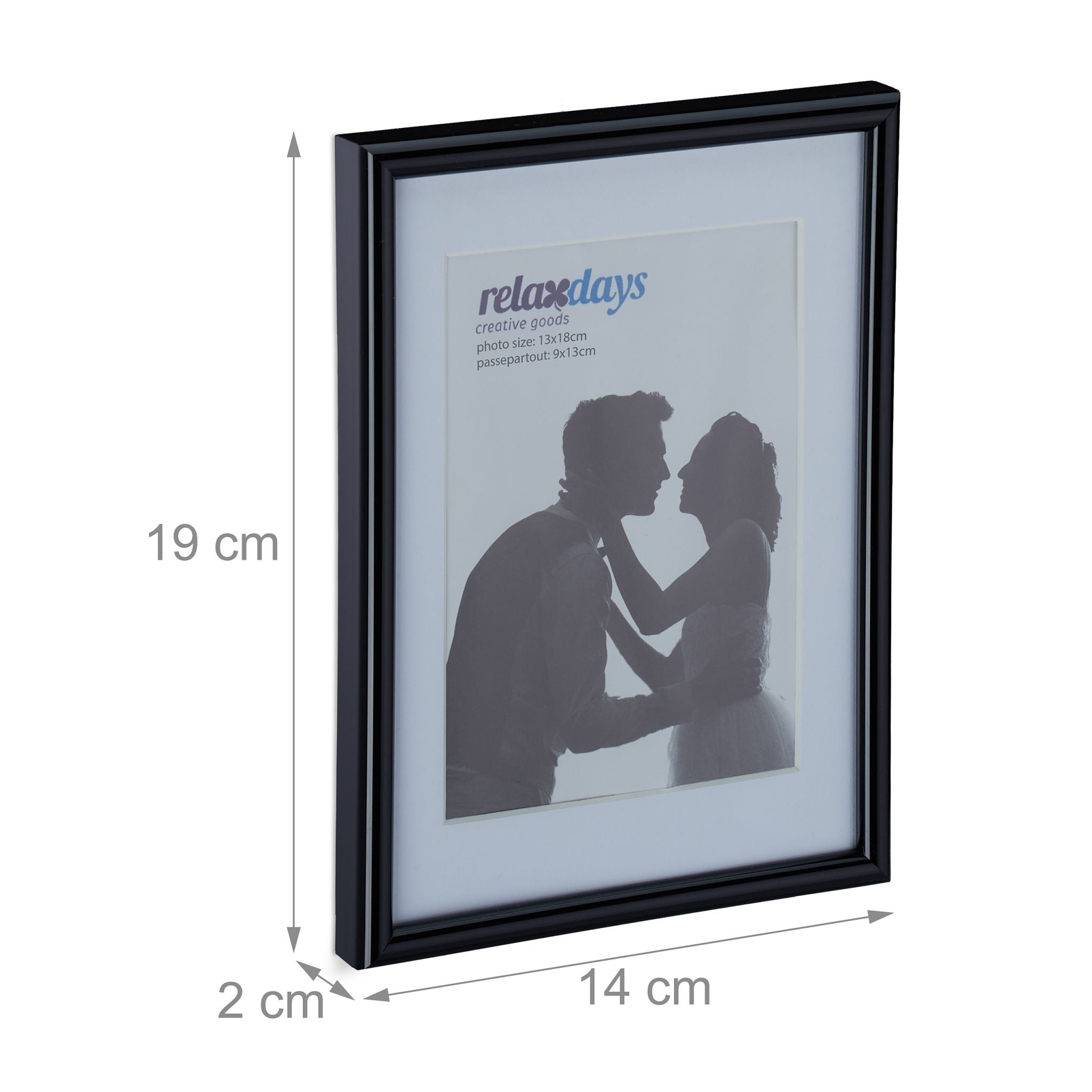 Bilderrahmen 2er-Set 13 x 18 cm Weiss-Schwarz von Relaxdays