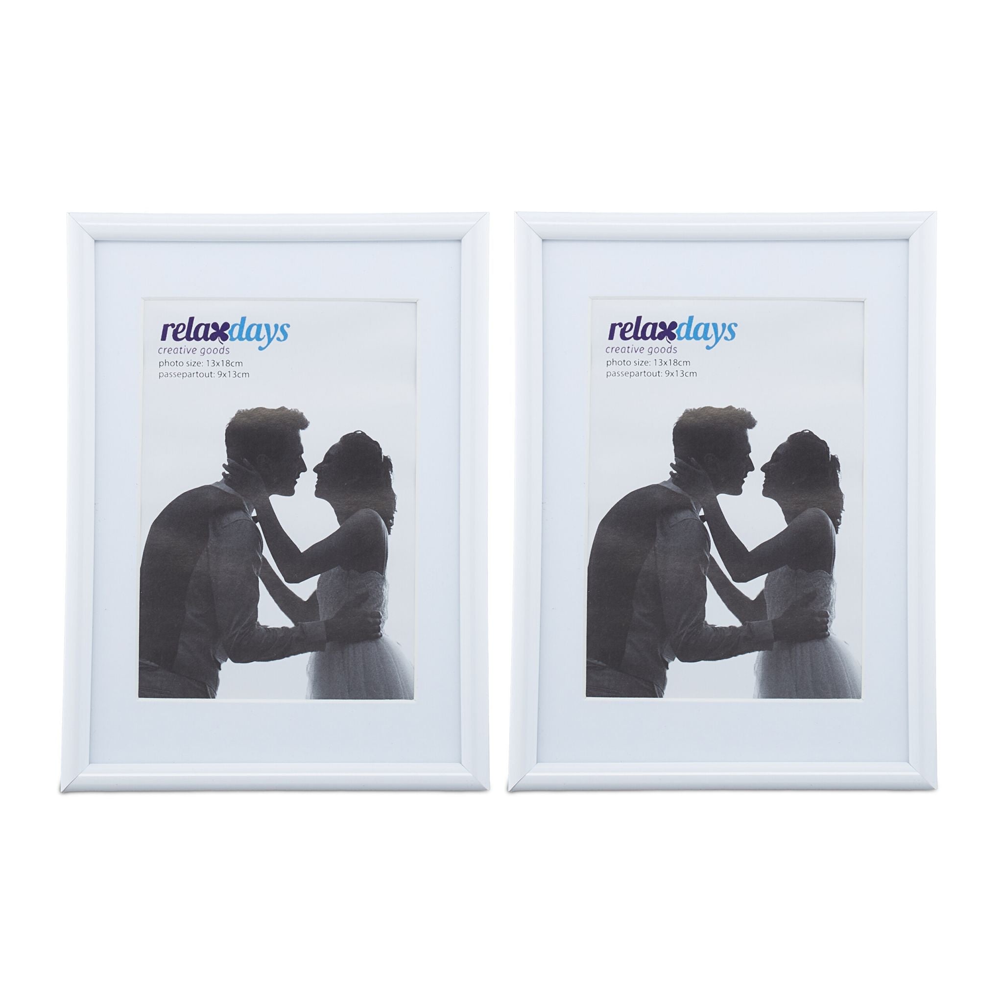 Bilderrahmen 2er-Set 13 x 18 cm Weiss von Relaxdays