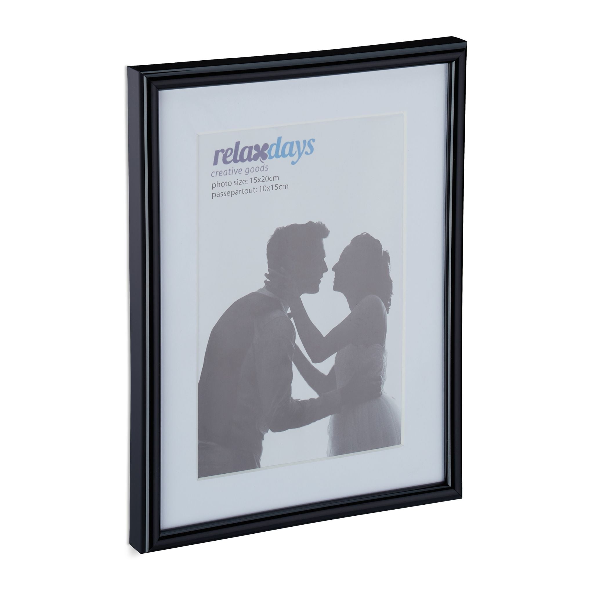 Bilderrahmen 2er-Set 15 x 20 cm Weiss-Schwarz von Relaxdays