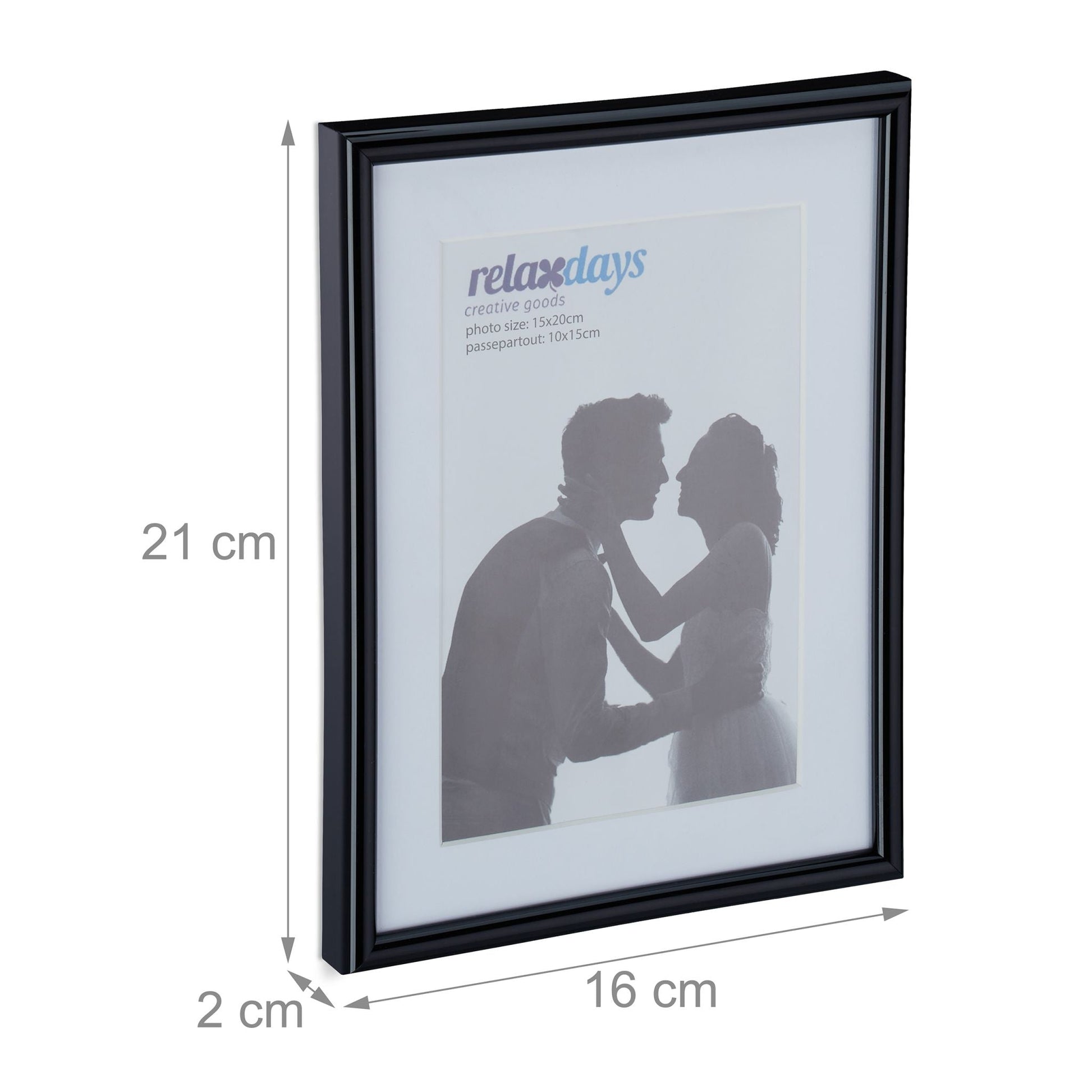Bilderrahmen 2er-Set 15 x 20 cm Weiss-Schwarz von Relaxdays