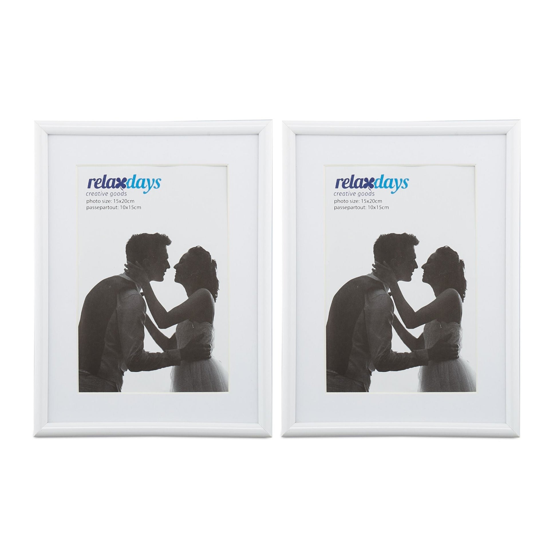 Bilderrahmen 2er-Set 15 x 20 cm Weiss von Relaxdays