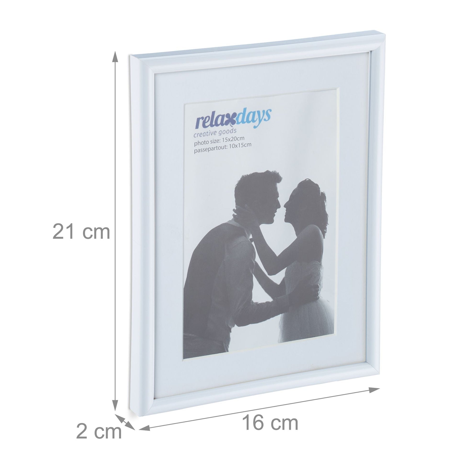 Bilderrahmen 2er-Set 15 x 20 cm Weiss von Relaxdays