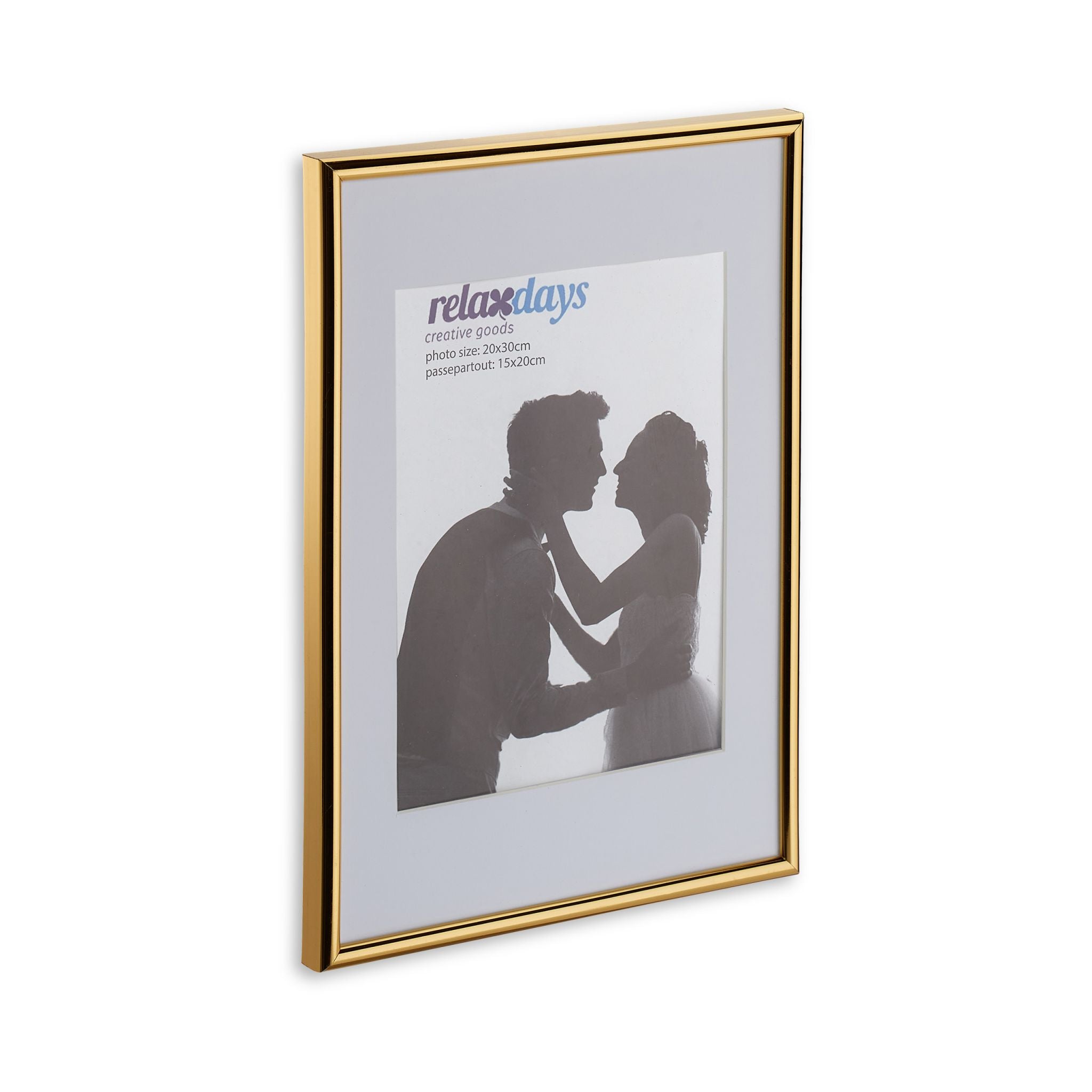 Bilderrahmen 2er-Set 20x30 cm Weiss-Gold von Relaxdays