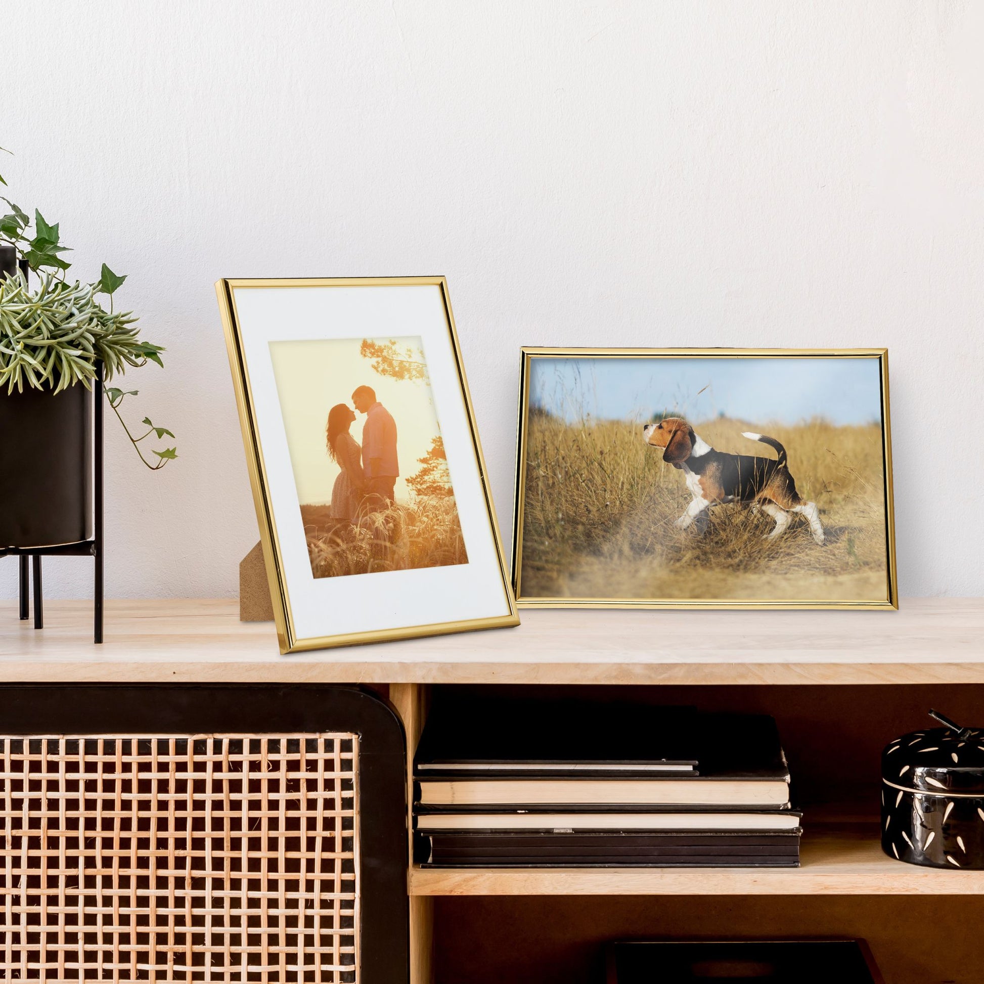 Bilderrahmen 2er-Set 20x30 cm Weiss-Gold von Relaxdays