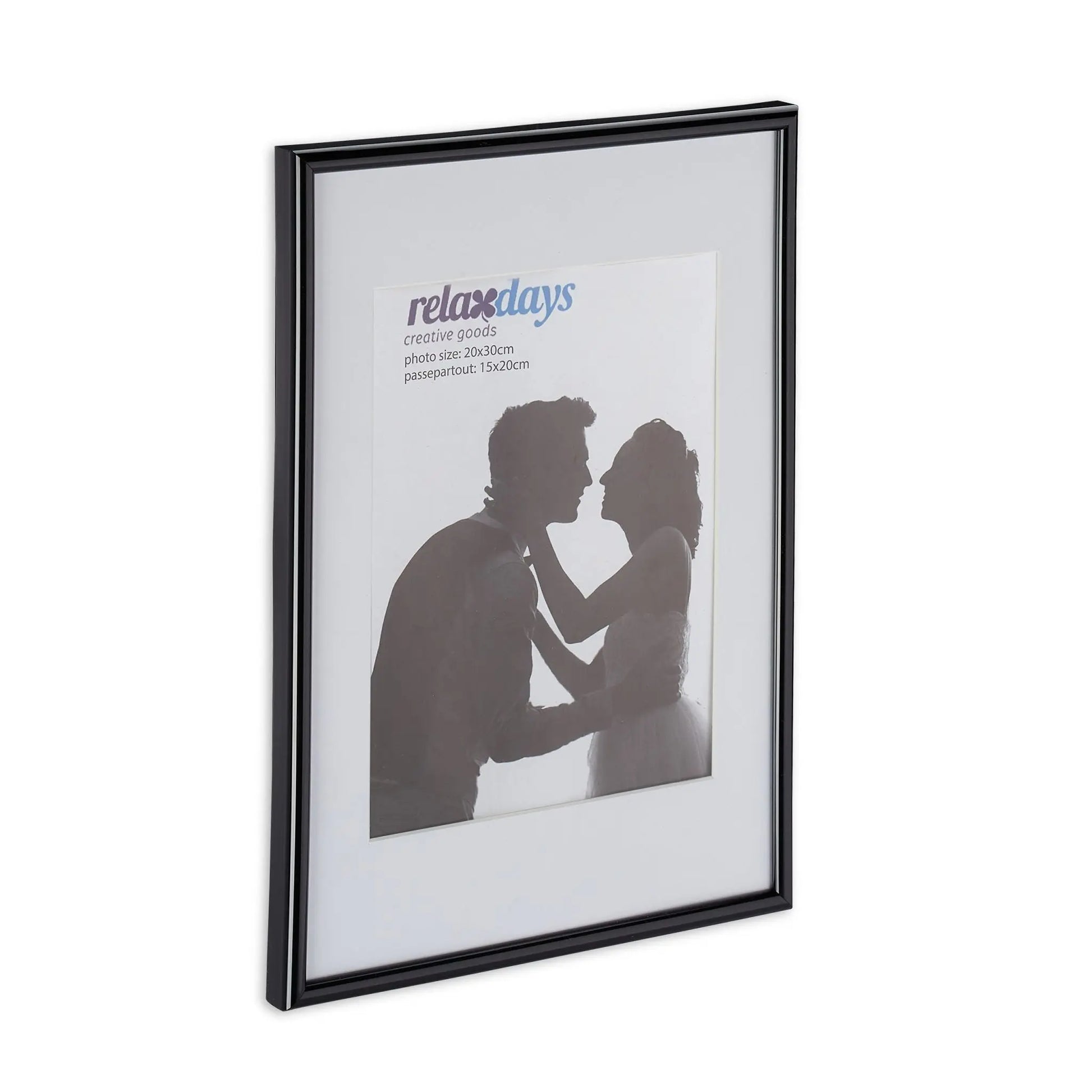 Bilderrahmen 2er-Set 20x30 cm Weiss-Schwarz von Relaxdays