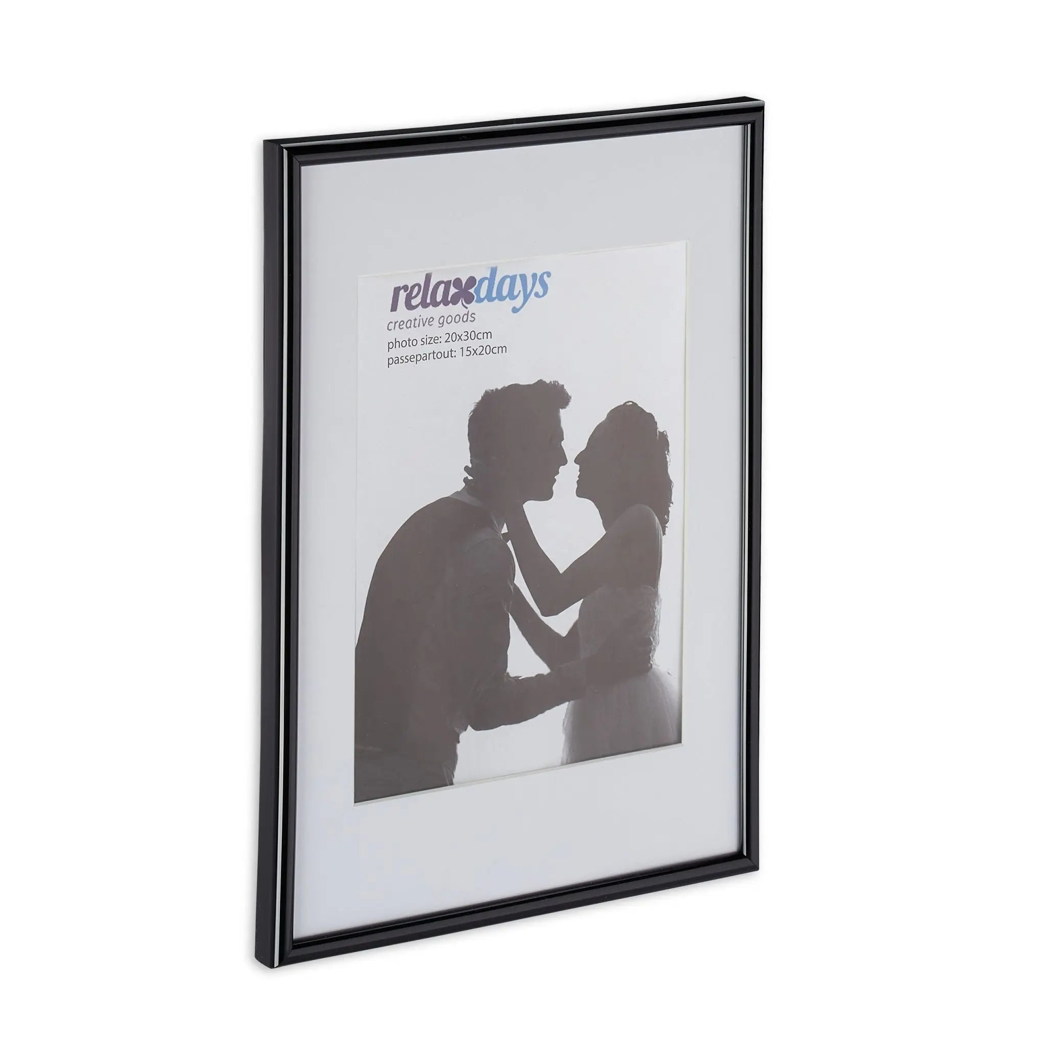 Bilderrahmen 2er-Set 20x30 cm Weiss-Schwarz von Relaxdays