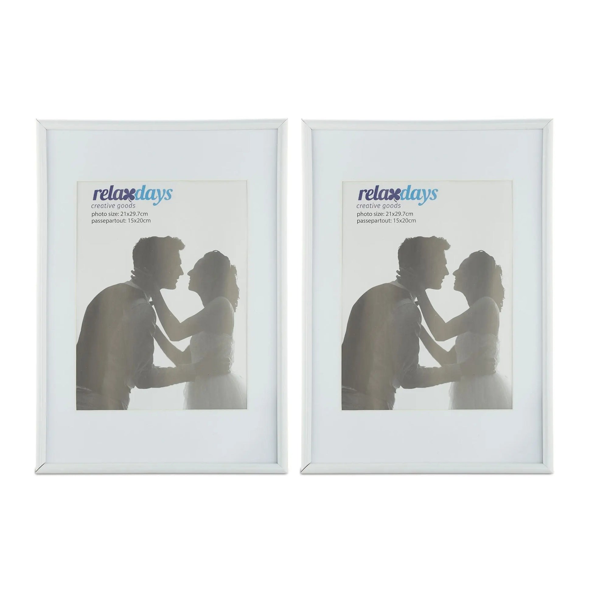 Bilderrahmen 2er-Set 20x30 cm Weiss von Relaxdays