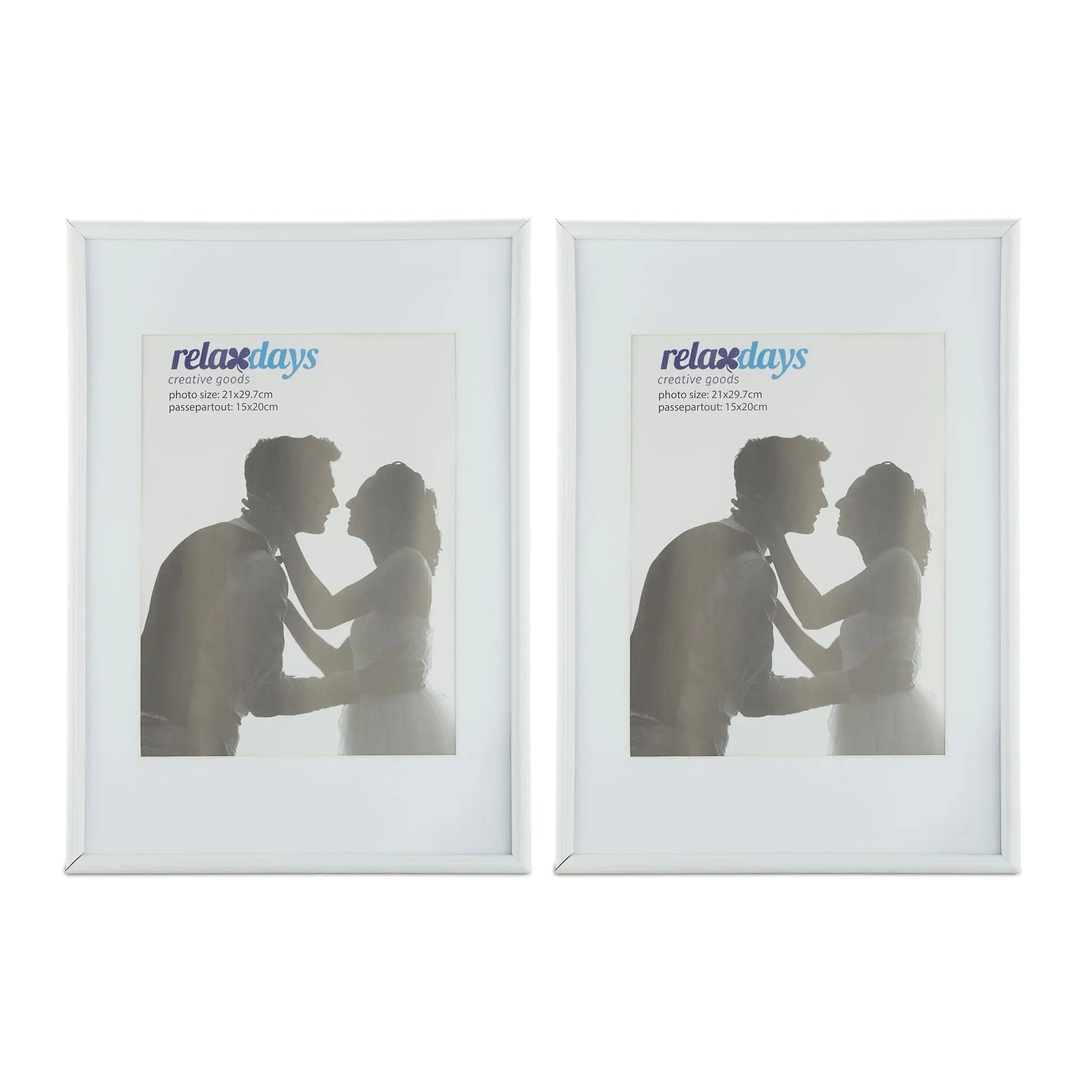 Bilderrahmen 2er-Set 20x30 cm Weiss von Relaxdays