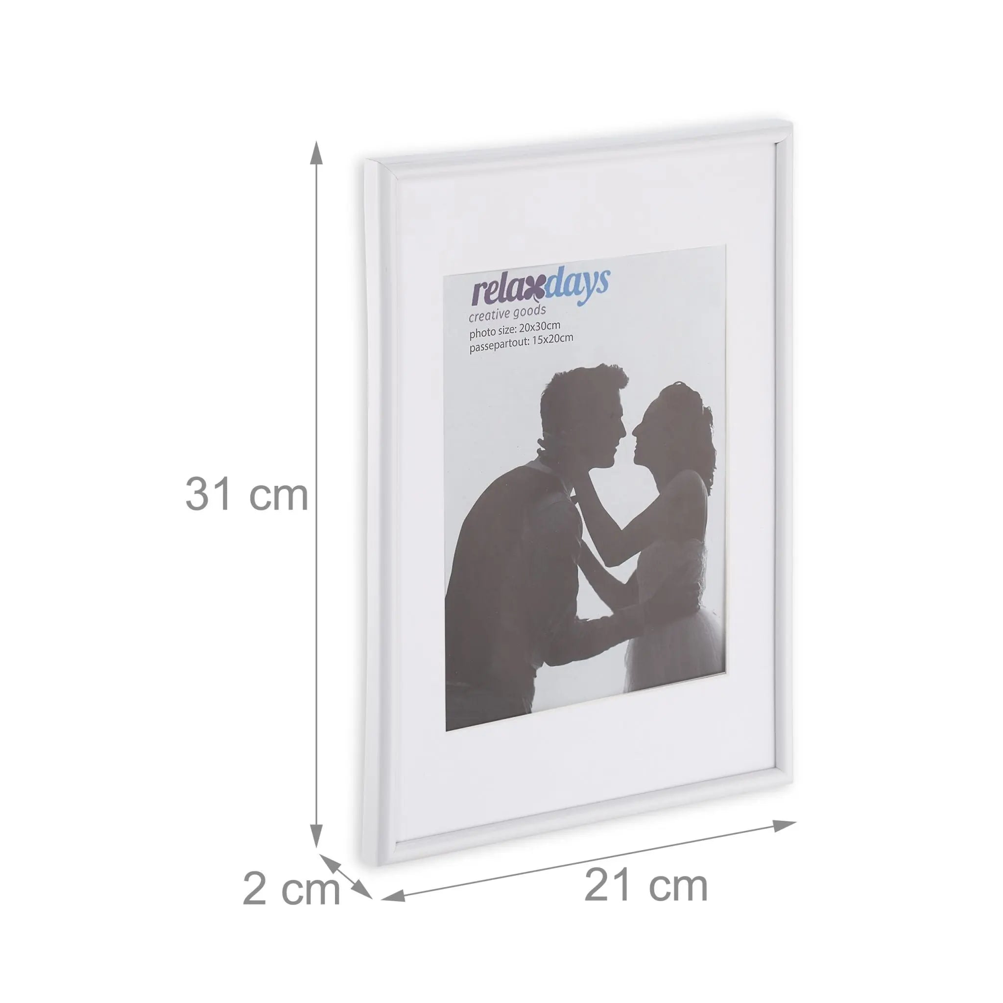 Bilderrahmen 2er-Set 20x30 cm Weiss von Relaxdays