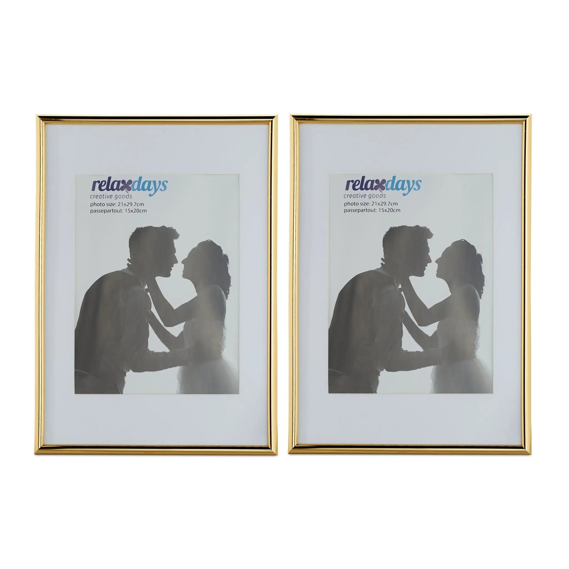 Bilderrahmen 2er-Set A4 Gold von Relaxdays