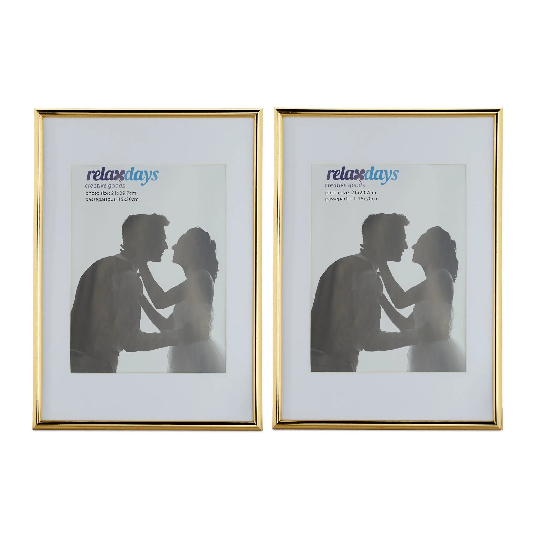 Bilderrahmen 2er-Set A4 Gold von Relaxdays