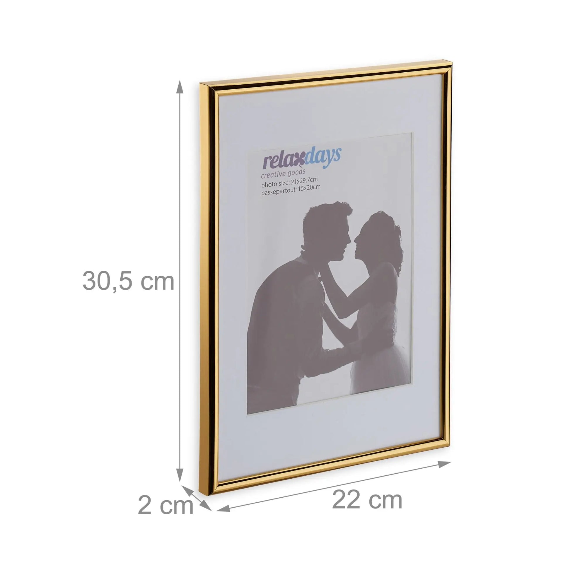 Bilderrahmen 2er-Set A4 Gold von Relaxdays