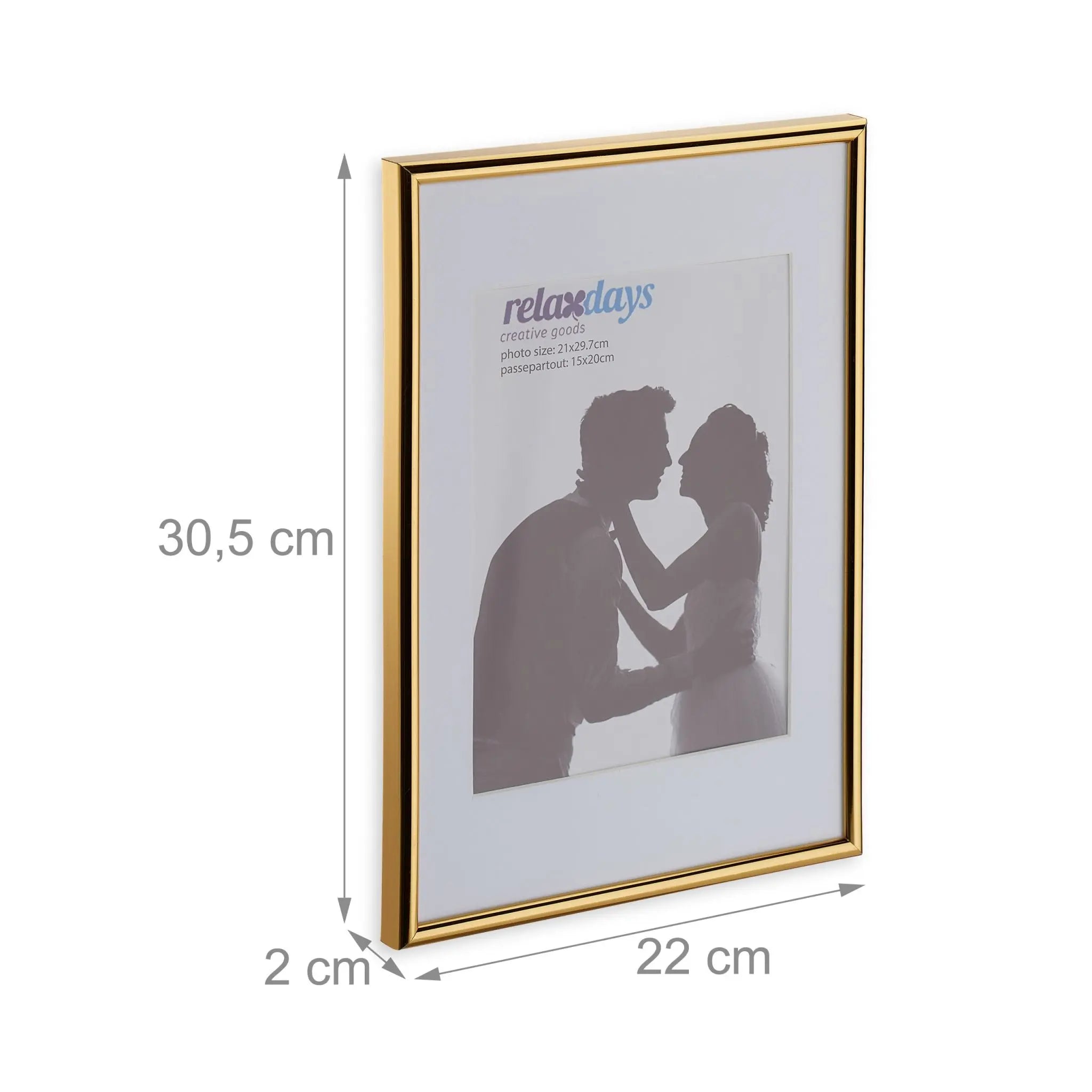 Bilderrahmen 2er-Set A4 Gold von Relaxdays