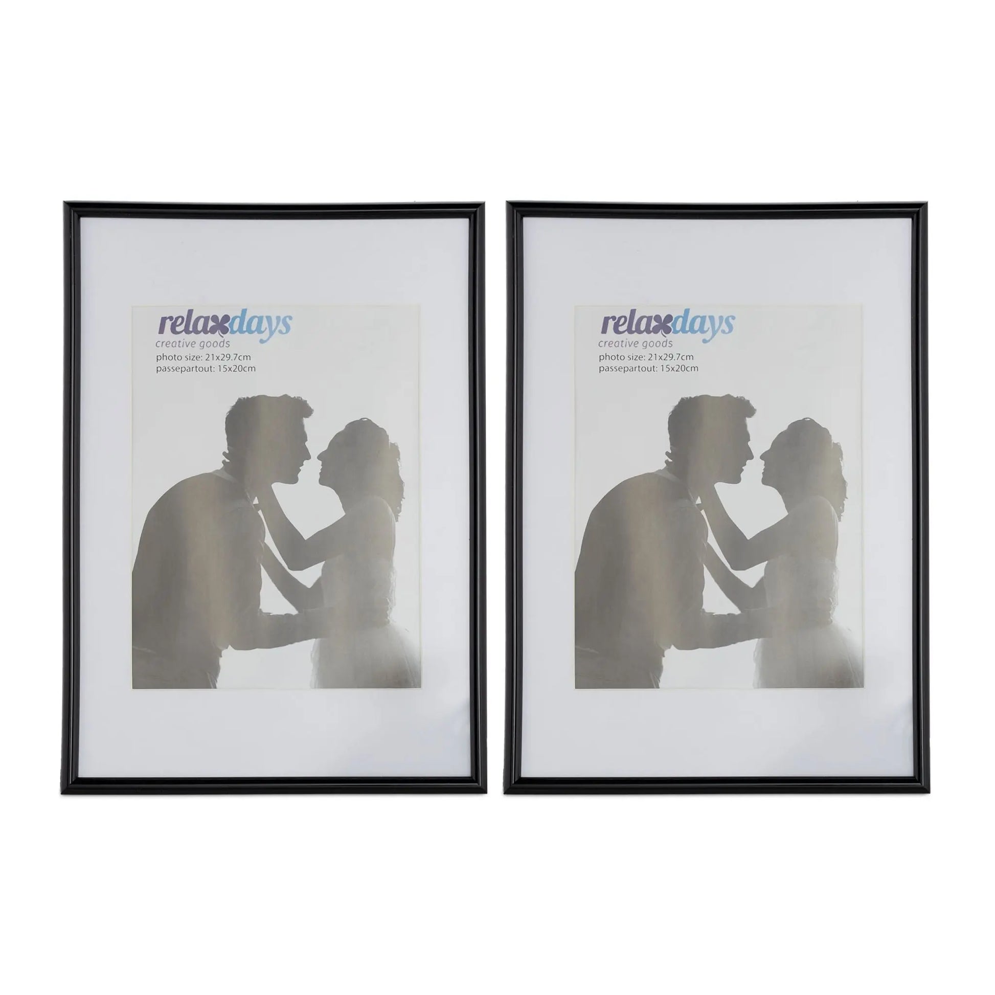 Bilderrahmen 2er-Set A4 Schwarz von Relaxdays