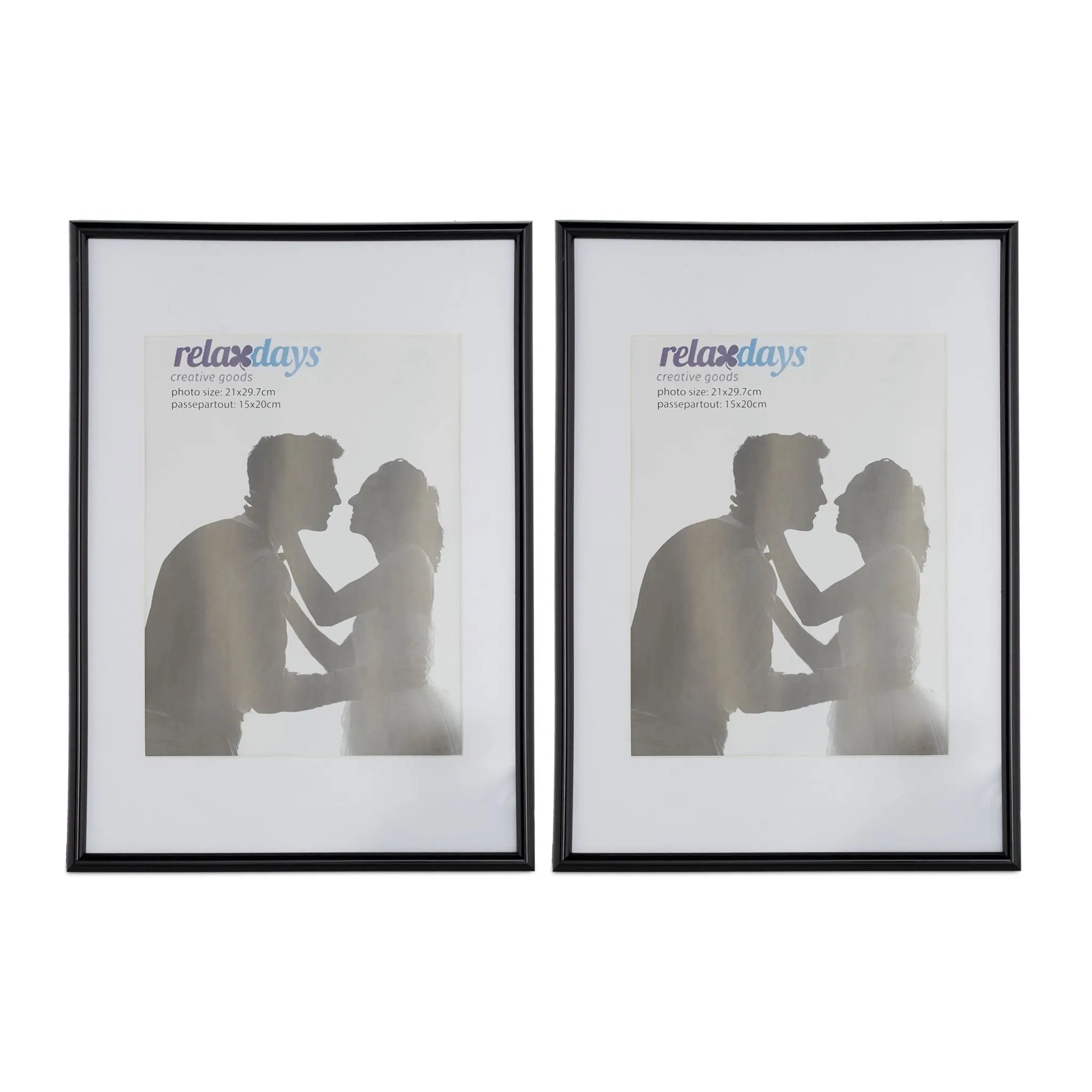Bilderrahmen 2er-Set A4 Schwarz von Relaxdays