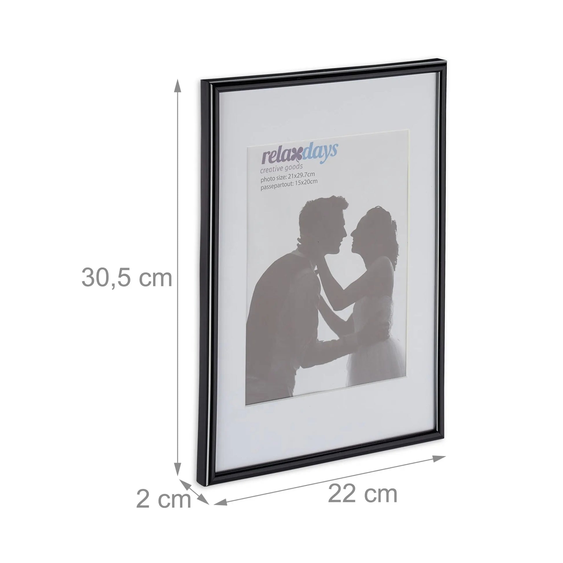 Bilderrahmen 2er-Set A4 Schwarz von Relaxdays
