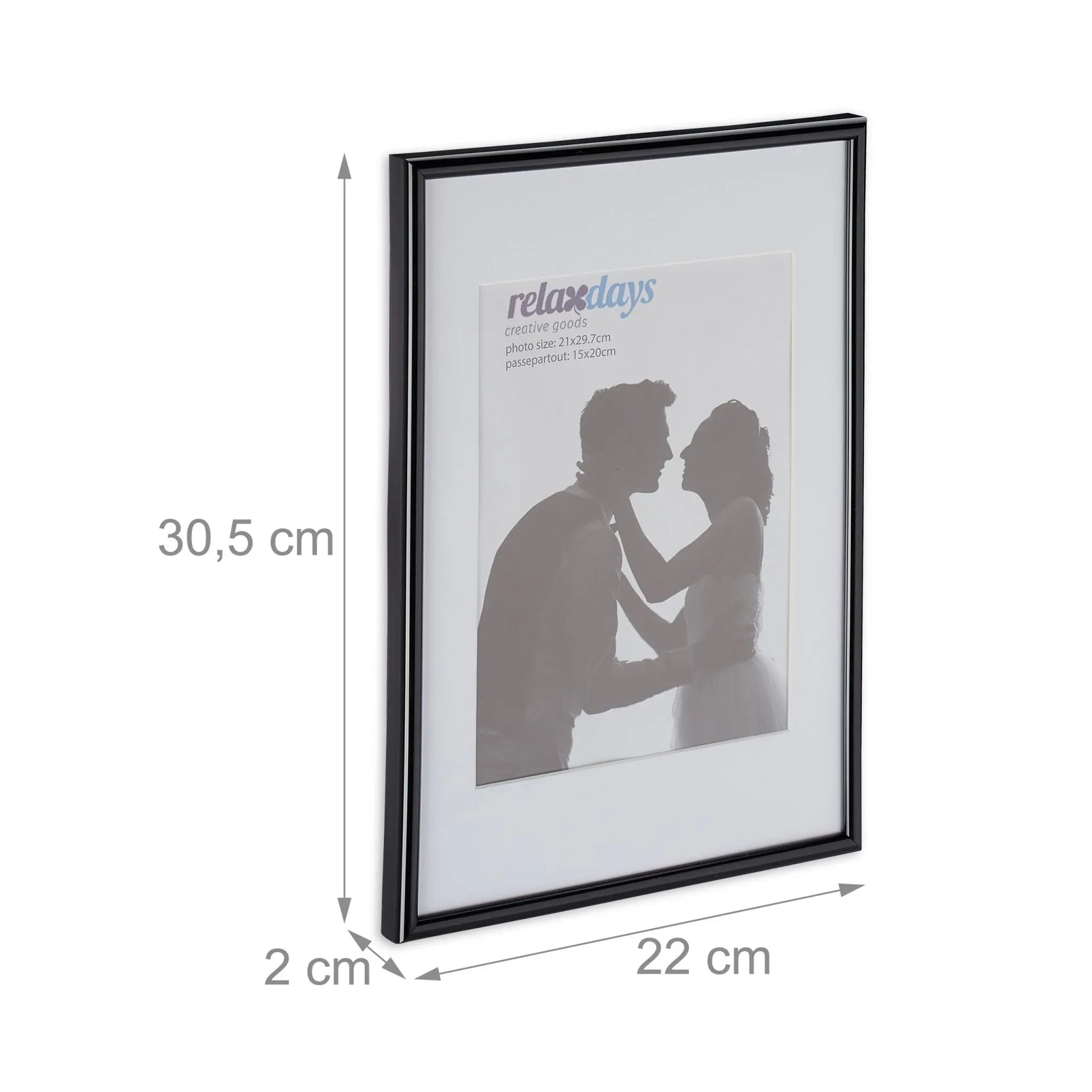 Bilderrahmen 2er-Set A4 Schwarz von Relaxdays