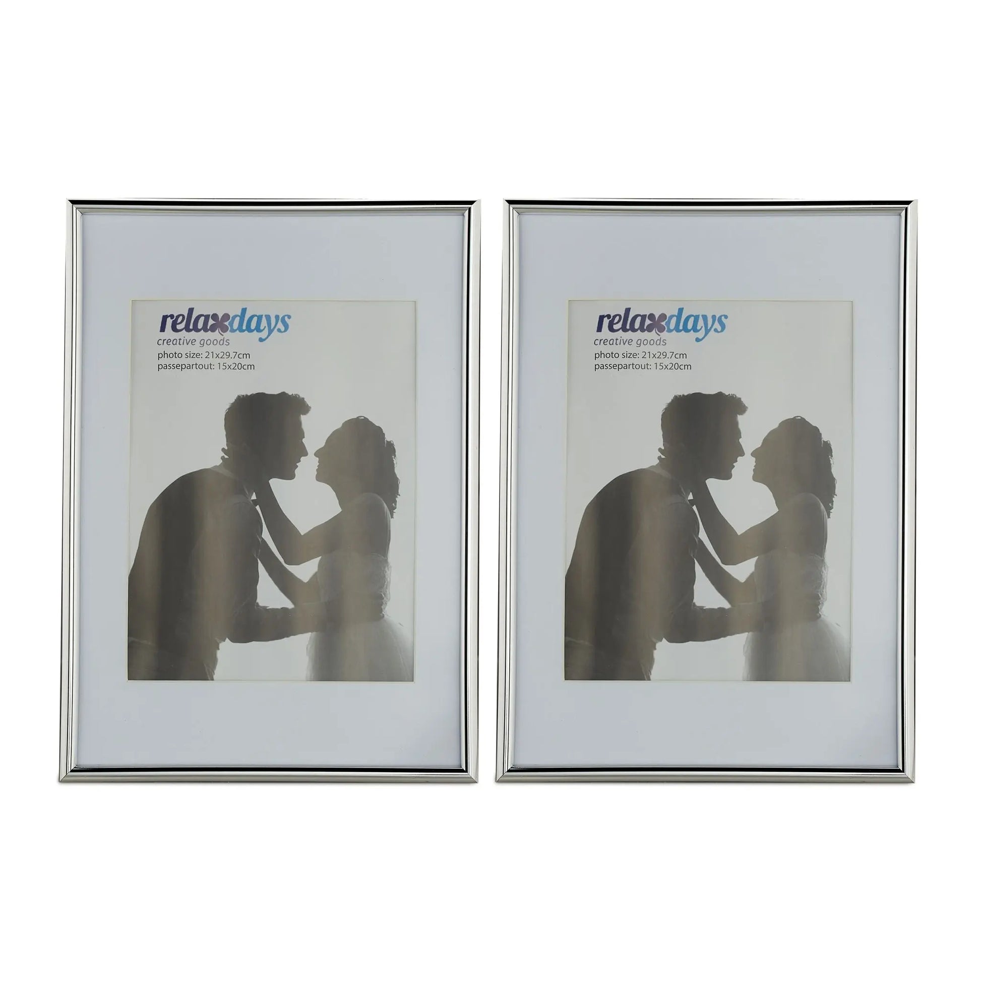 Bilderrahmen 2er-Set A4 Silber von Relaxdays
