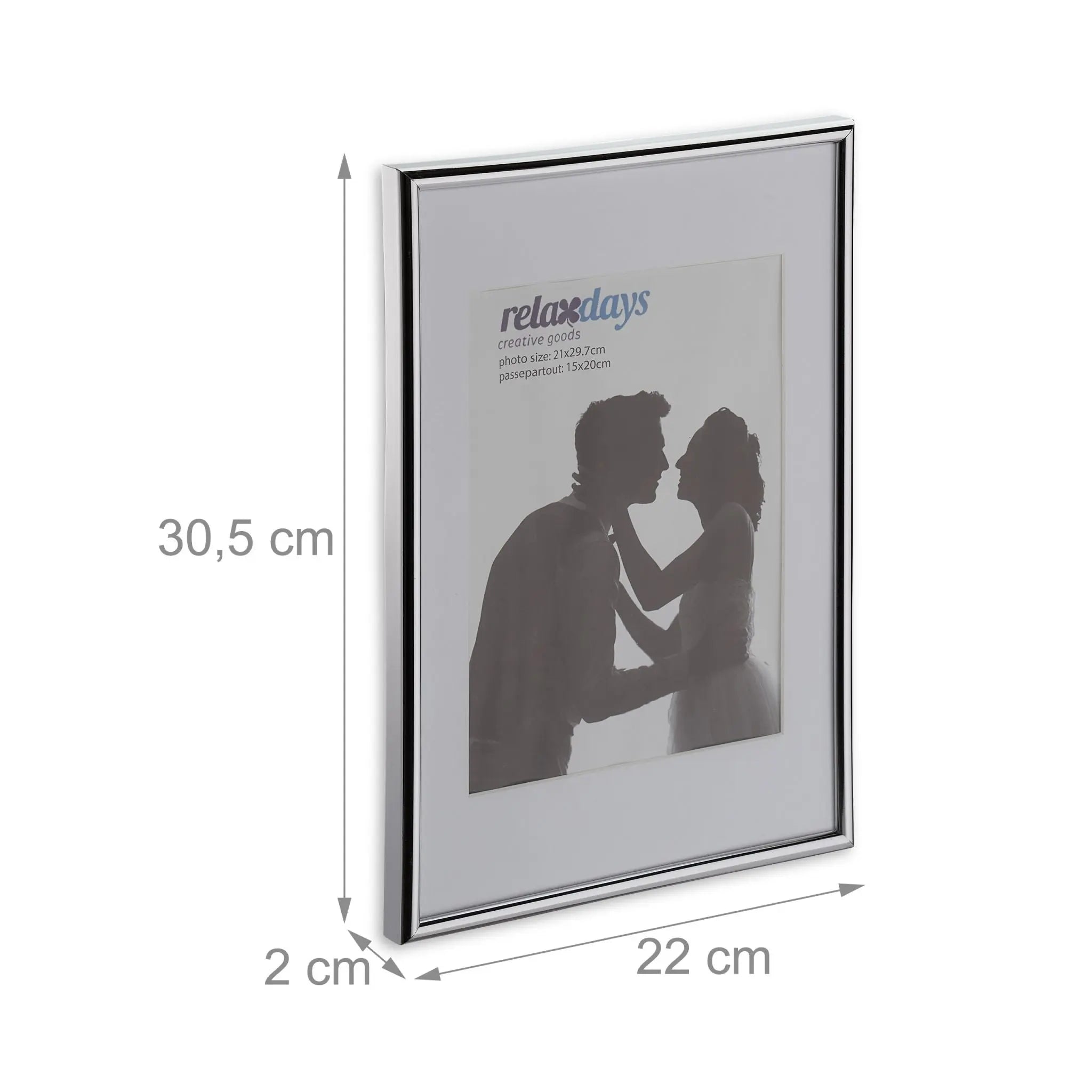 Bilderrahmen 2er-Set A4 Silber von Relaxdays