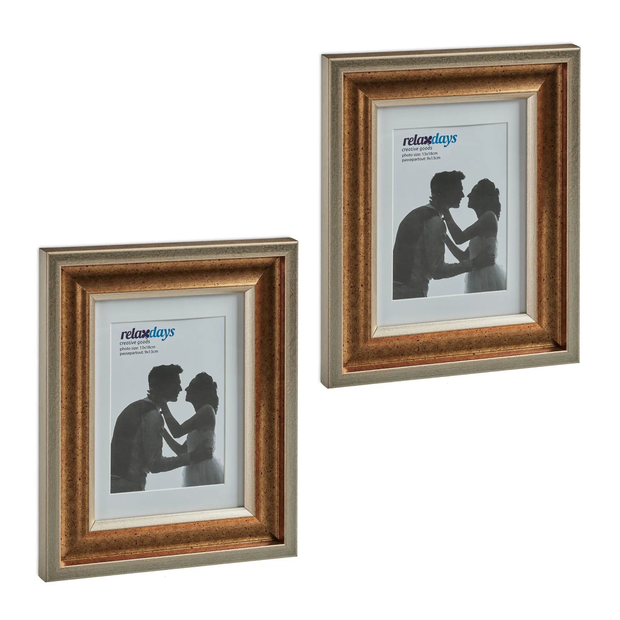 Bilderrahmen 13x18 cm 2er-Set Gold von Relaxdays